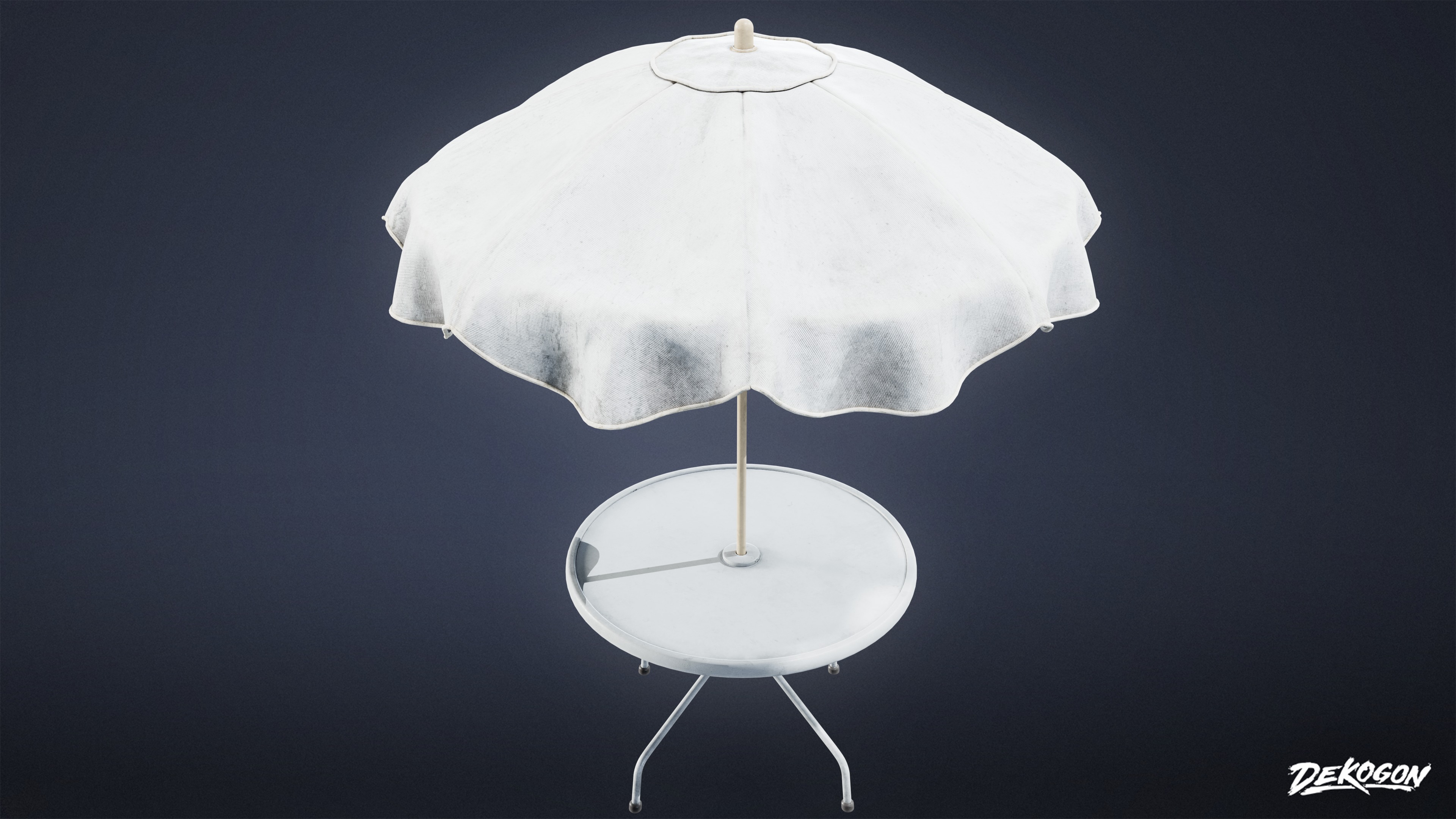 MOTEL - Umbrella Table 01 - LOW POLY AND NANITE Low-poly 3D model_2