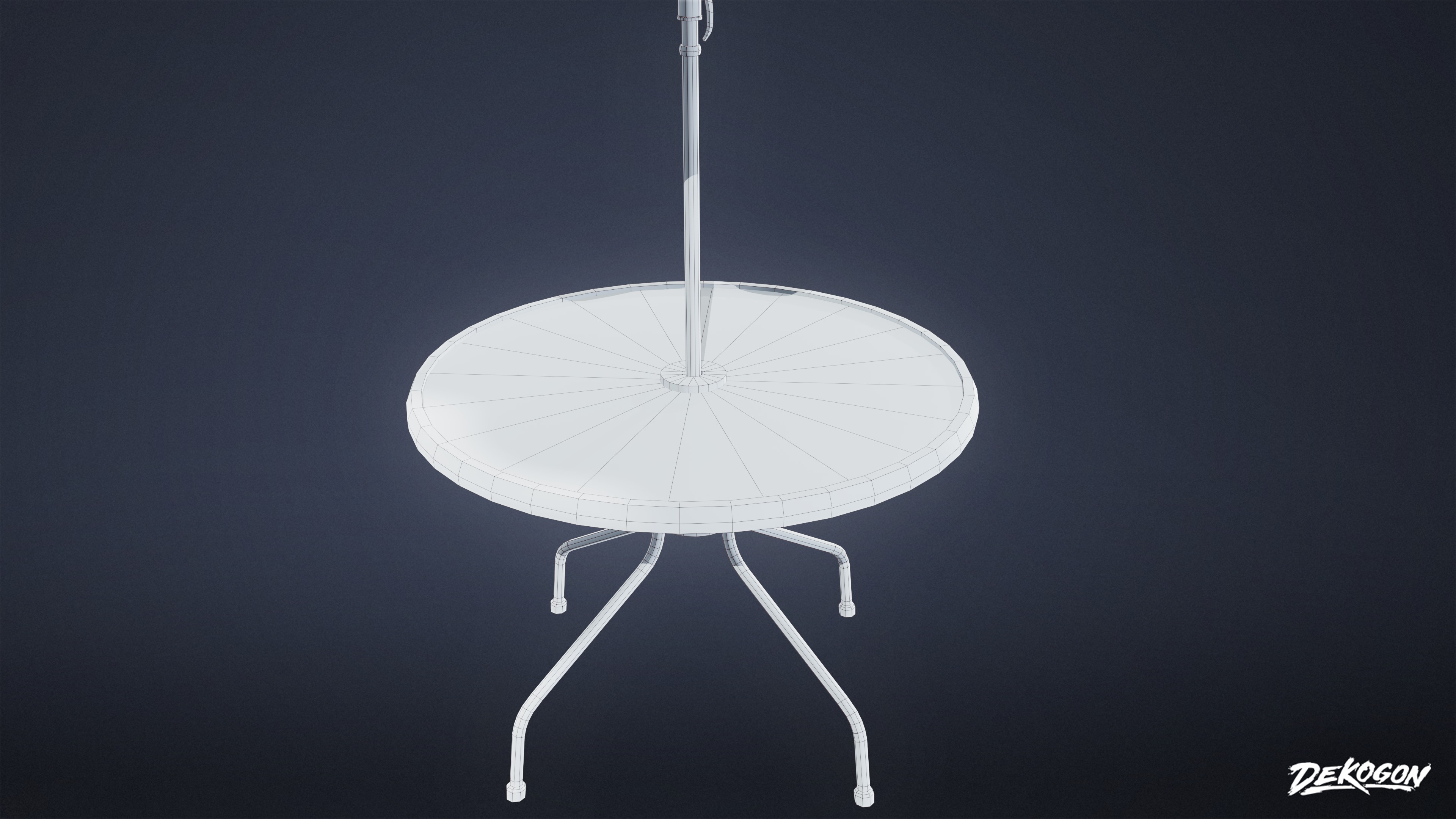 MOTEL - Umbrella Table 01 - LOW POLY AND NANITE Low-poly 3D model_8