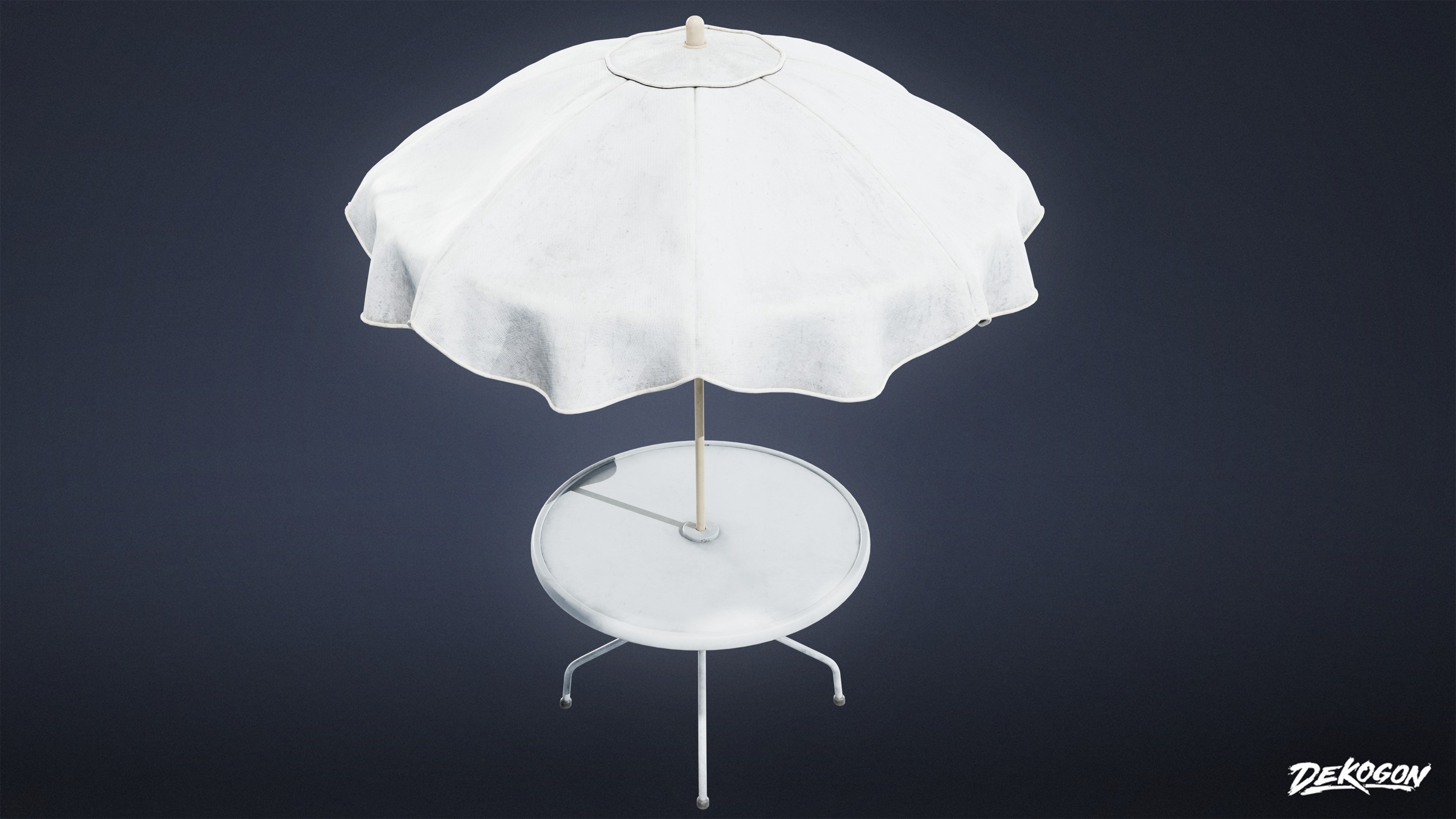 MOTEL - Umbrella Table 01 - LOW POLY AND NANITE Low-poly 3D model_3