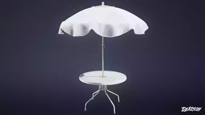 MOTEL - Umbrella Table 01 - LOW POLY AND NANITE