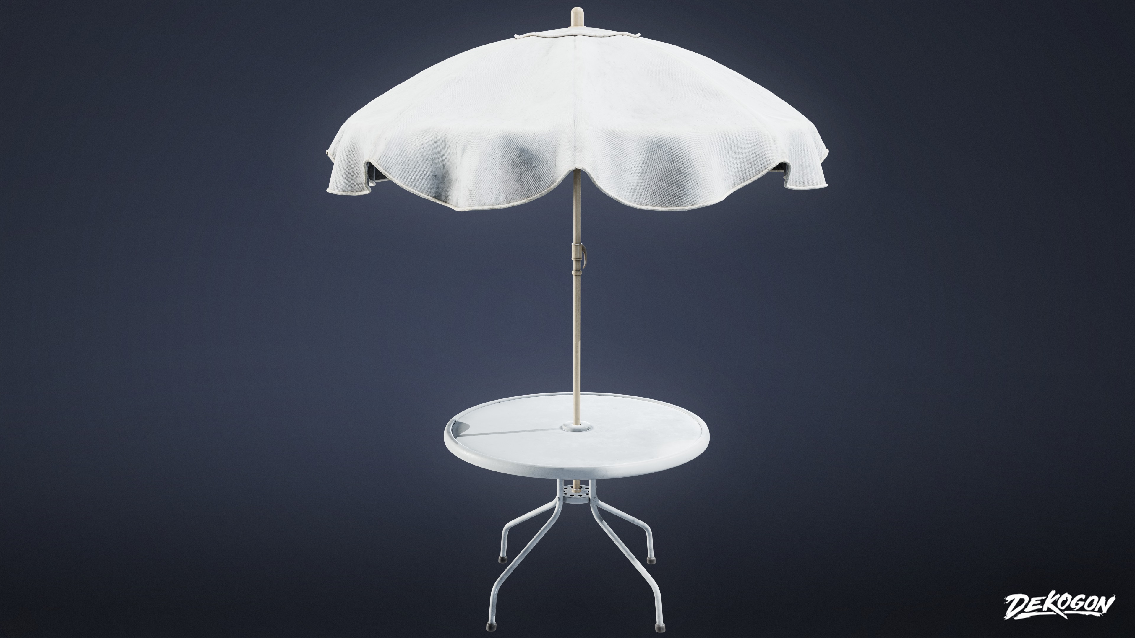 MOTEL - Umbrella Table 01 - LOW POLY AND NANITE Low-poly 3D model_1