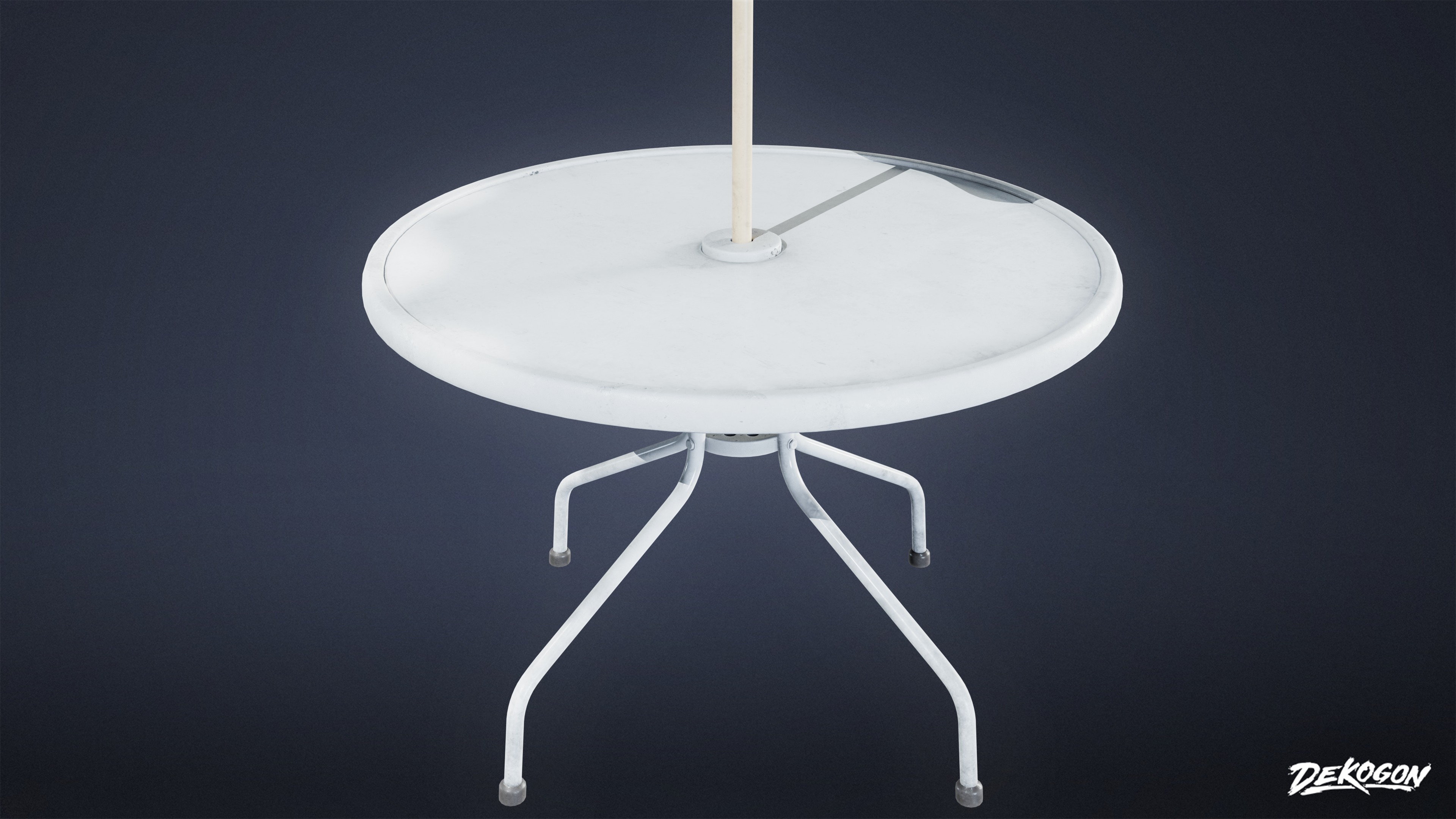 MOTEL - Umbrella Table 01 - LOW POLY AND NANITE Low-poly 3D model_6