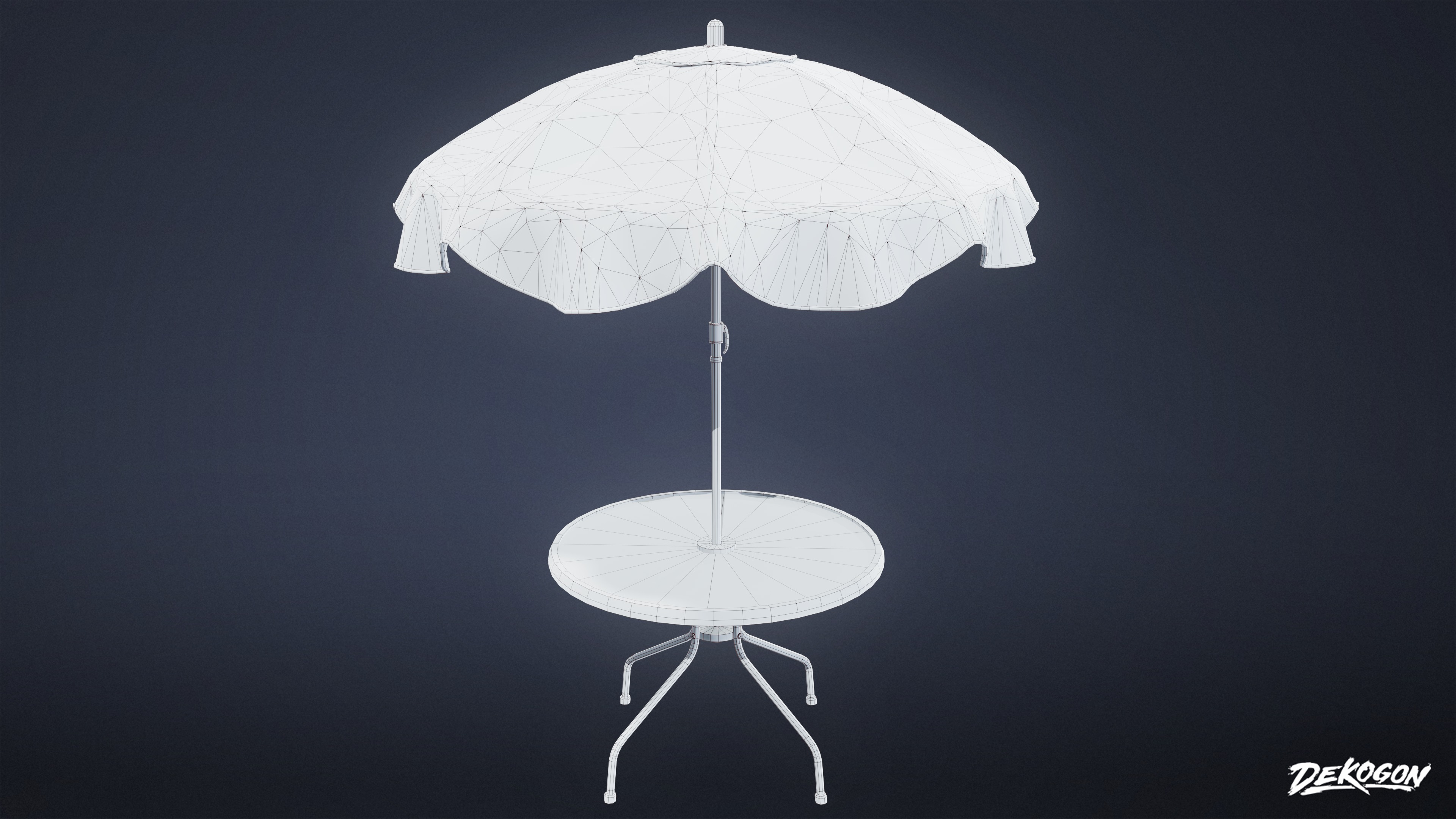 MOTEL - Umbrella Table 01 - LOW POLY AND NANITE Low-poly 3D model_7