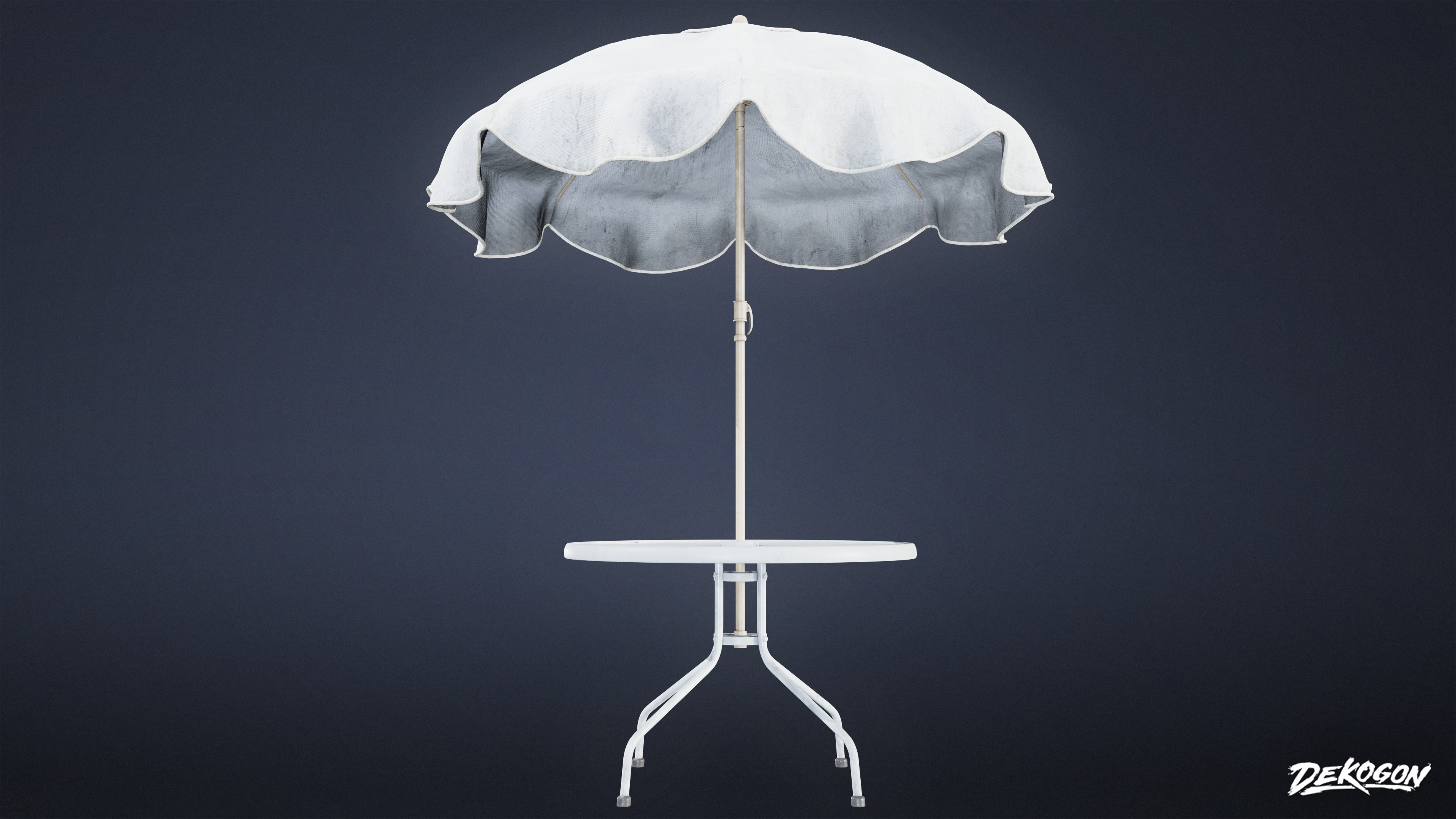 MOTEL - Umbrella Table 01 - LOW POLY AND NANITE Low-poly 3D model_4