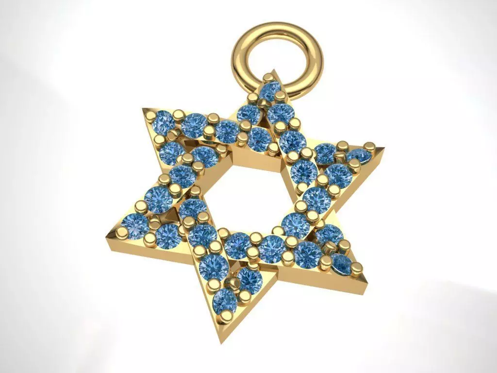 star pendant  of David  3D print model_0