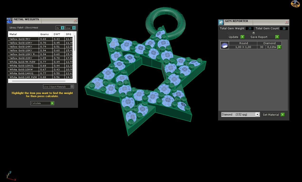 star pendant  of David  3D print model_2