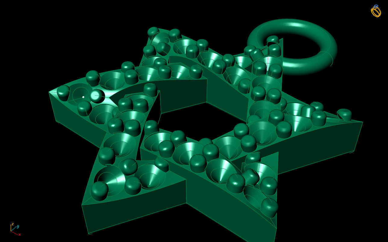 star pendant  of David  3D print model_5