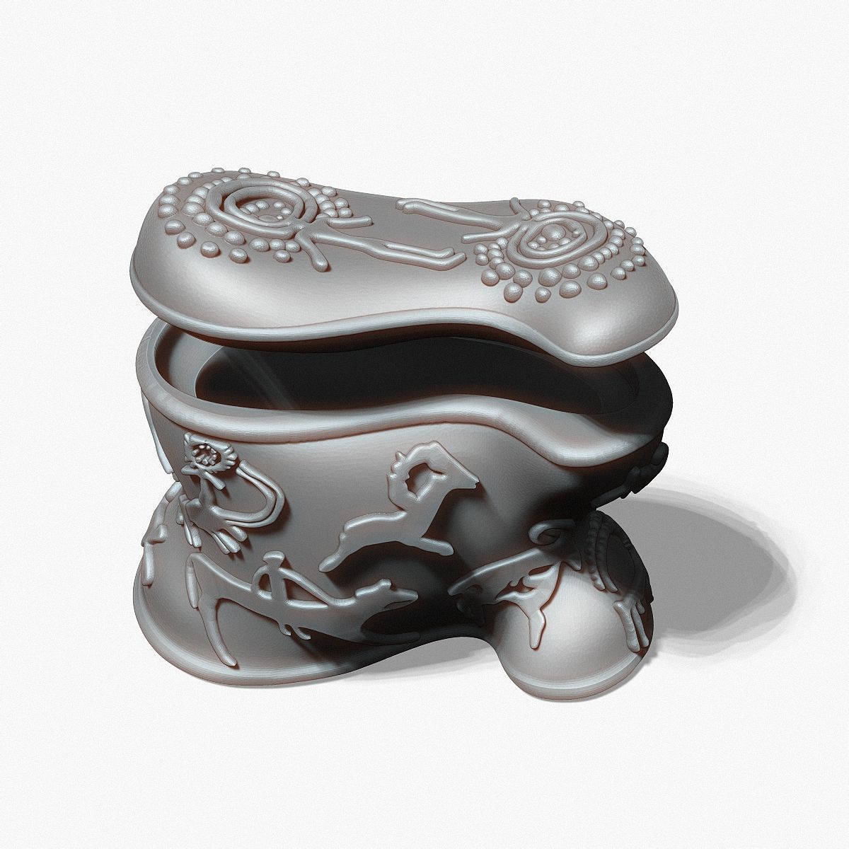 Asyk-Style Trinket Box with Petroglyphs for 3D Printing 3D print model_15