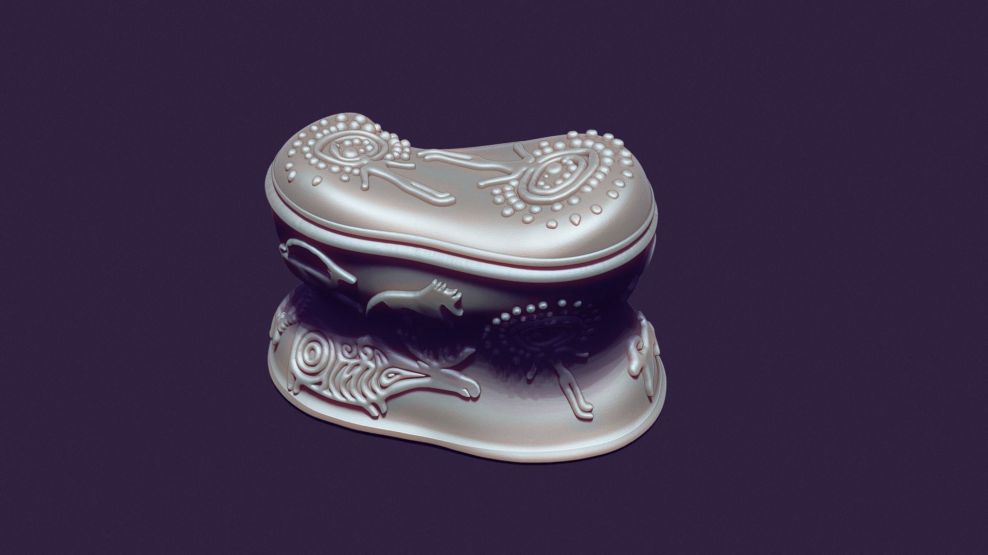 Asyk-Style Trinket Box with Petroglyphs for 3D Printing 3D print model_2