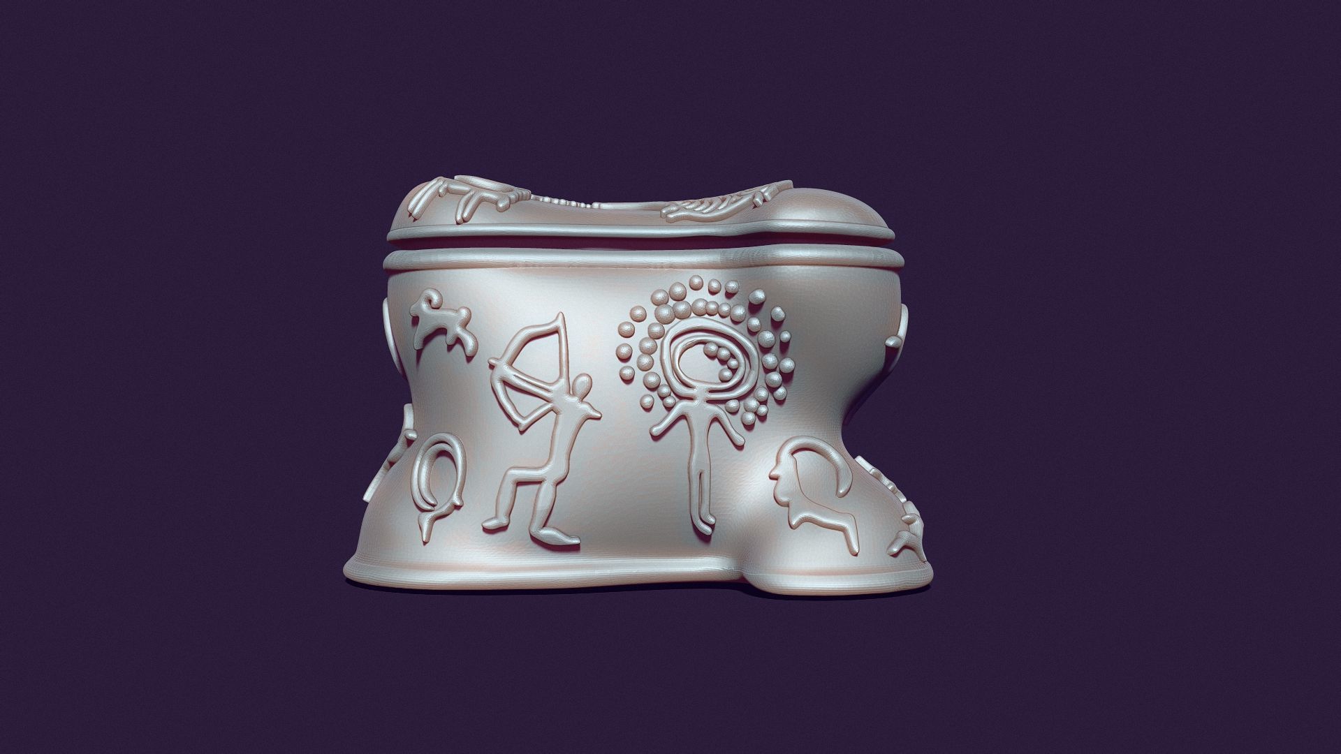 Asyk-Style Trinket Box with Petroglyphs for 3D Printing 3D print model_14