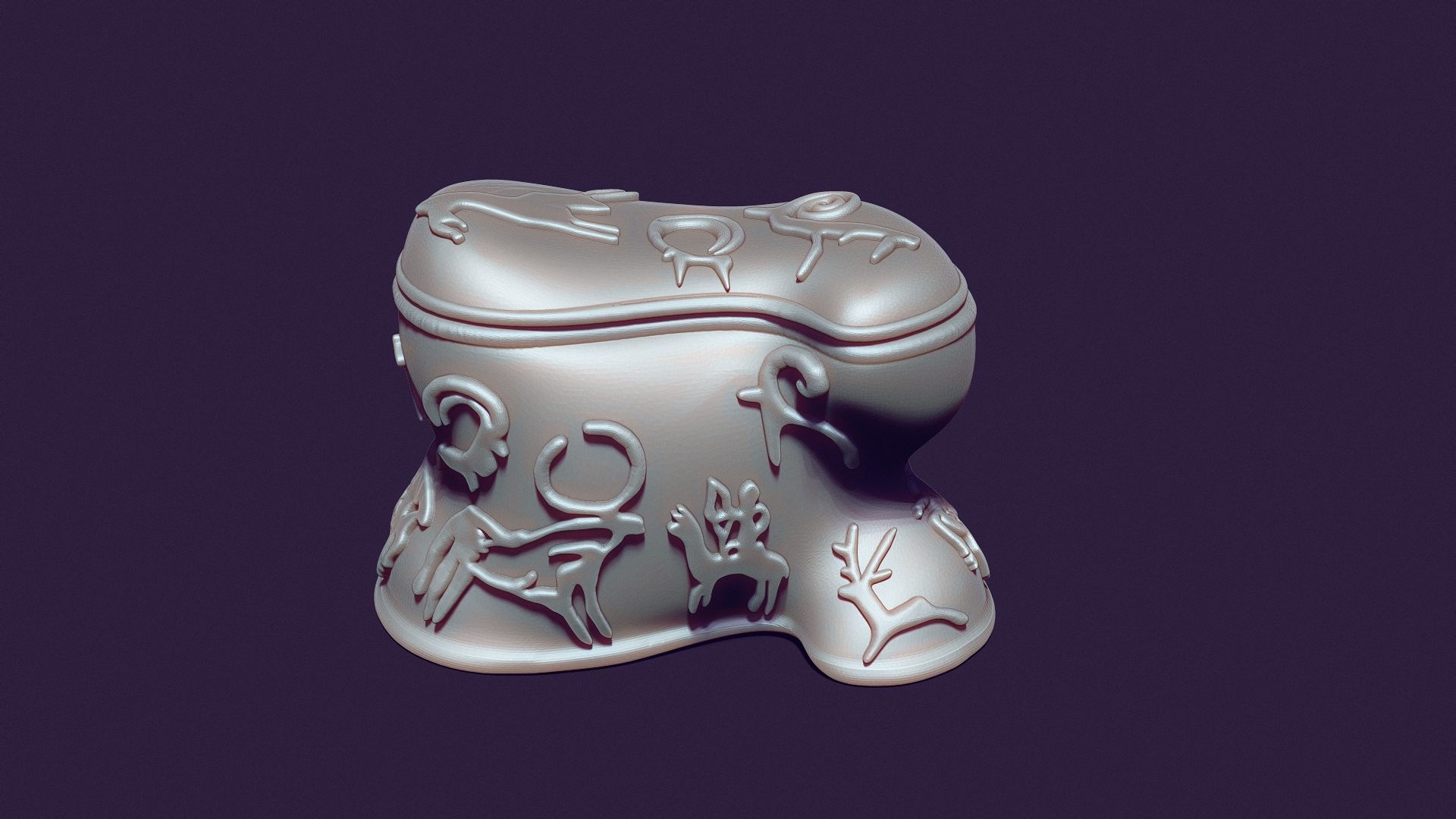 Asyk-Style Trinket Box with Petroglyphs for 3D Printing 3D print model_17