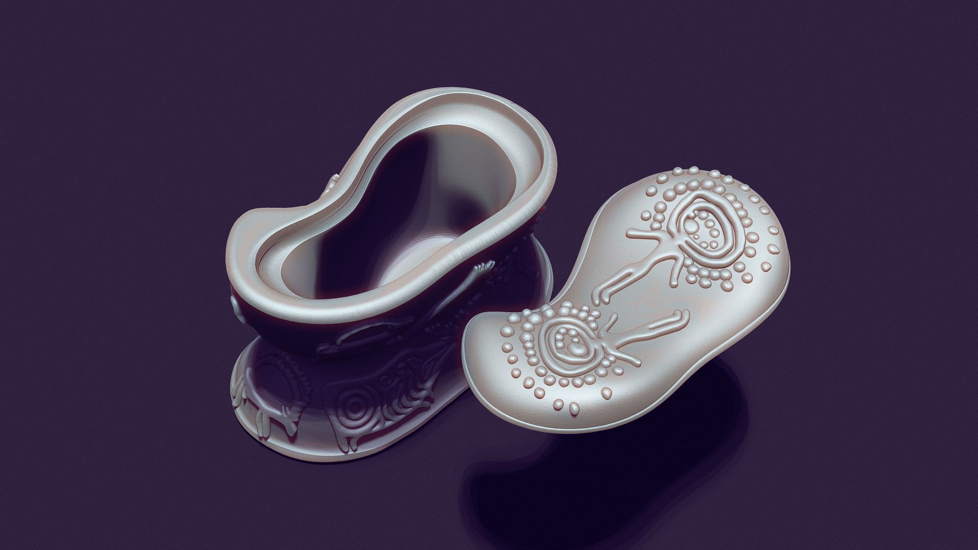 Asyk-Style Trinket Box with Petroglyphs for 3D Printing 3D print model_4