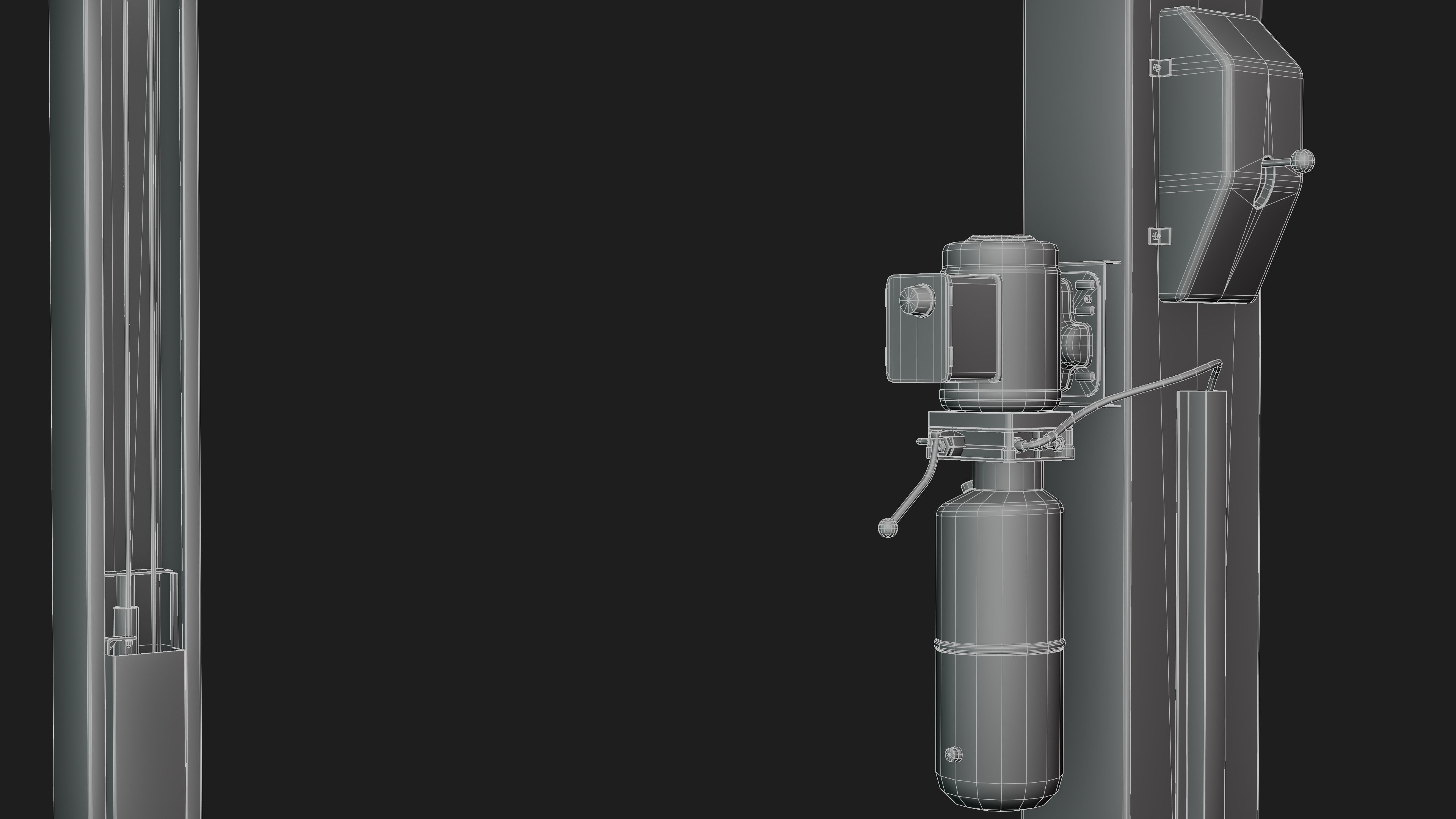 Realistic Worn Two Post Car Lift Low-poly 3D model_17