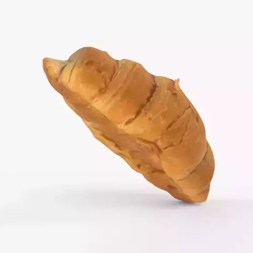 Photorealistic 3D scan of sweet  croissant Low-poly 3D model
