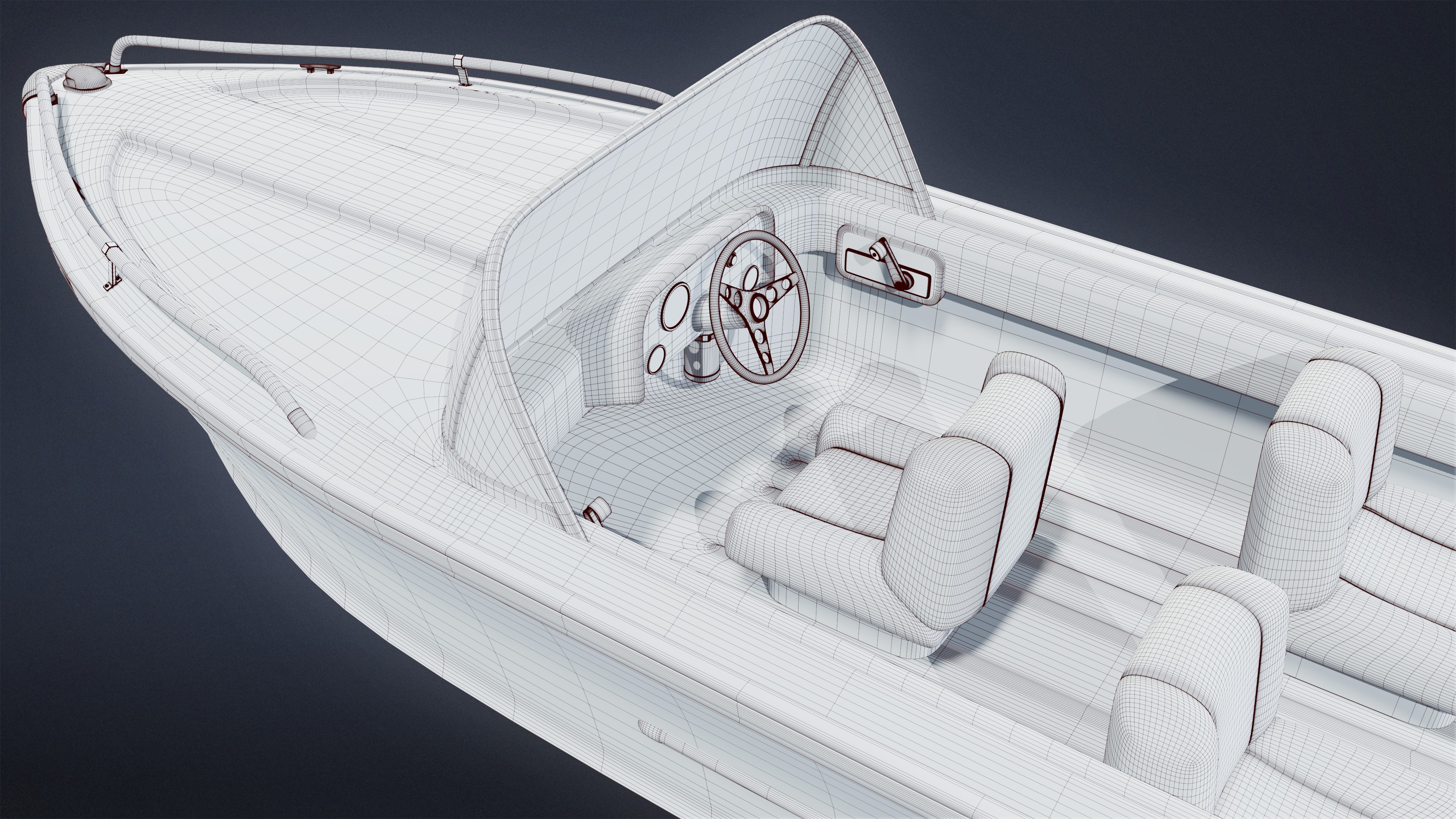 BOATYARD - Boat 12 - LOW POLY AND NANITE Low-poly 3D model_8