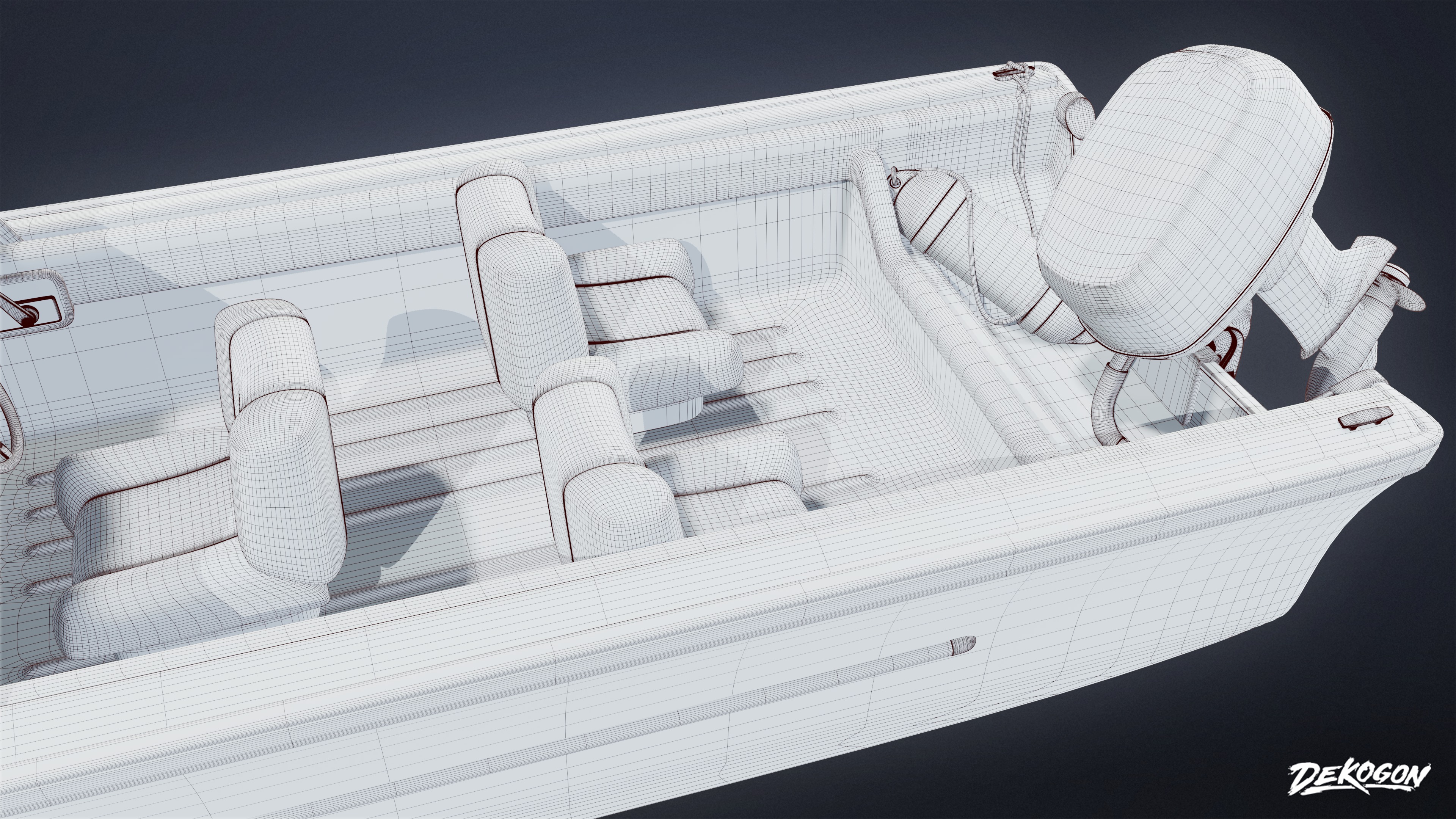 BOATYARD - Boat 12 - LOW POLY AND NANITE Low-poly 3D model_9