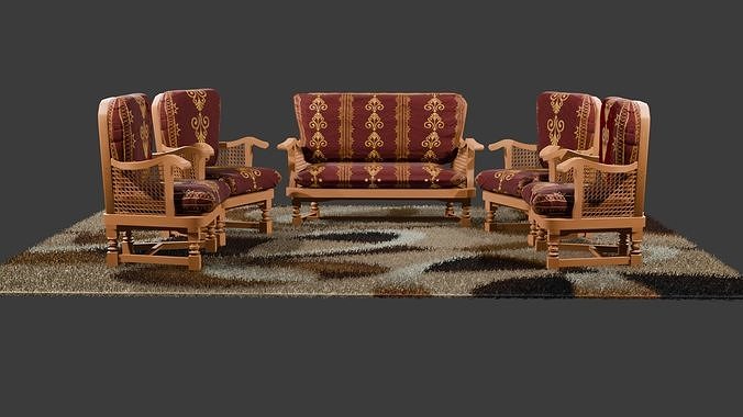 oriental living room 3D model