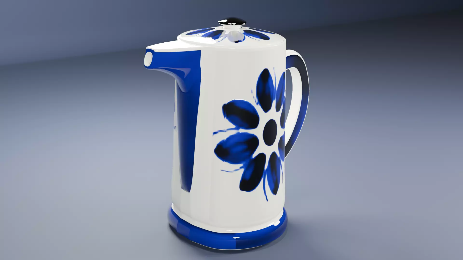 Bule de Porcelana Azul Colonial 3D model