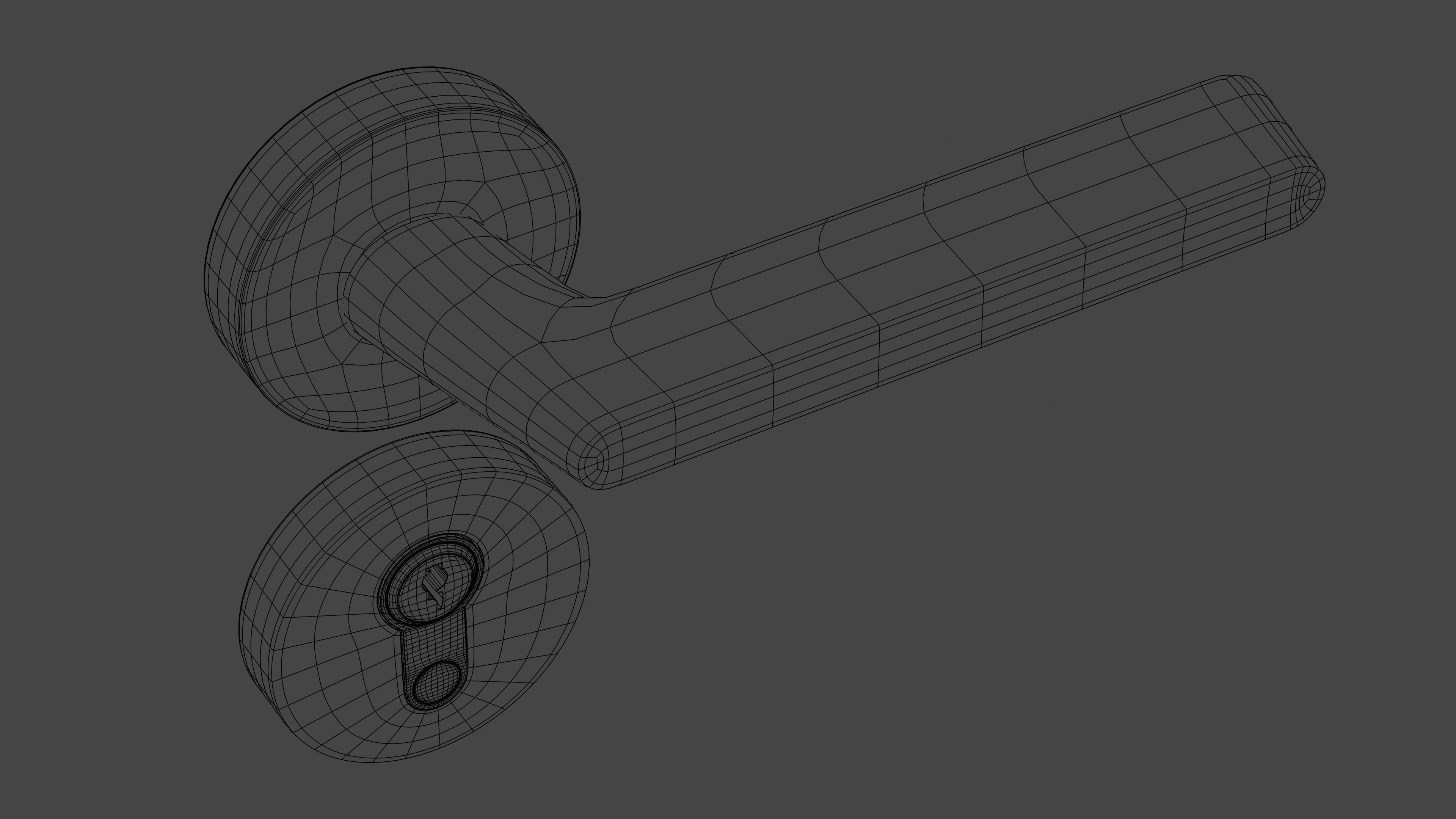 Interior Door Handle PBR Low-poly 3D model Low-poly 3D model_6