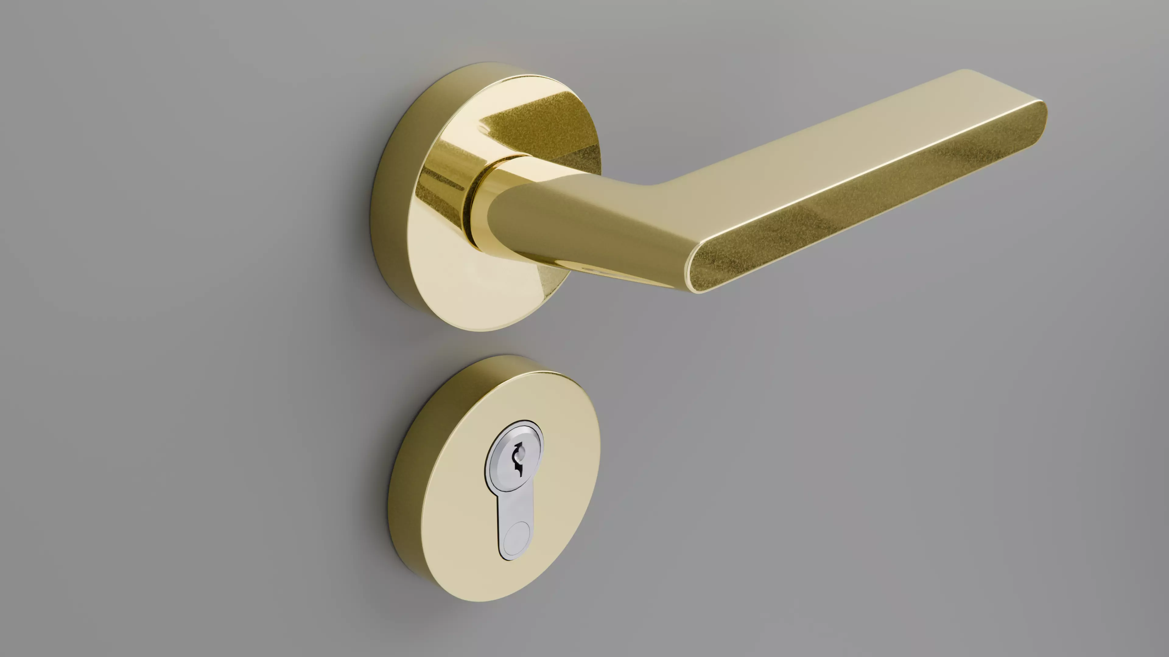 Interior Door Handle PBR Low-poly 3D model Low-poly 3D model_0