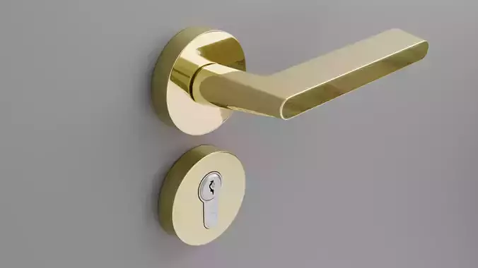 Interior Door Handle PBR Low-poly 3D model