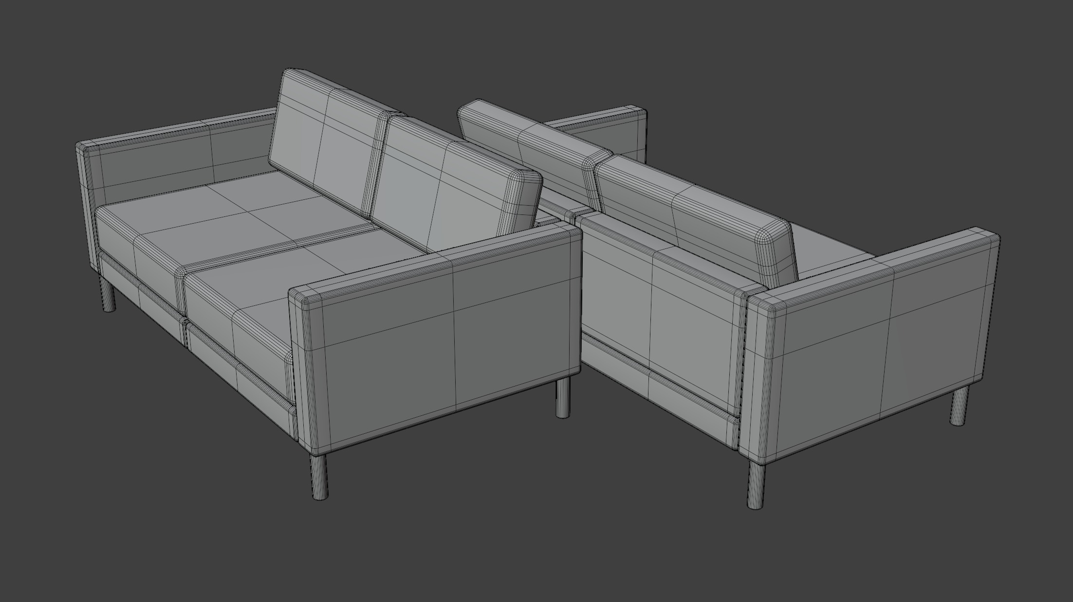 Two-Seater Sofa 3D model_6