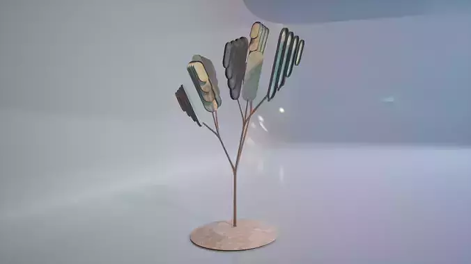 Conceptual shrub S1Av1  Low-poly 3D model