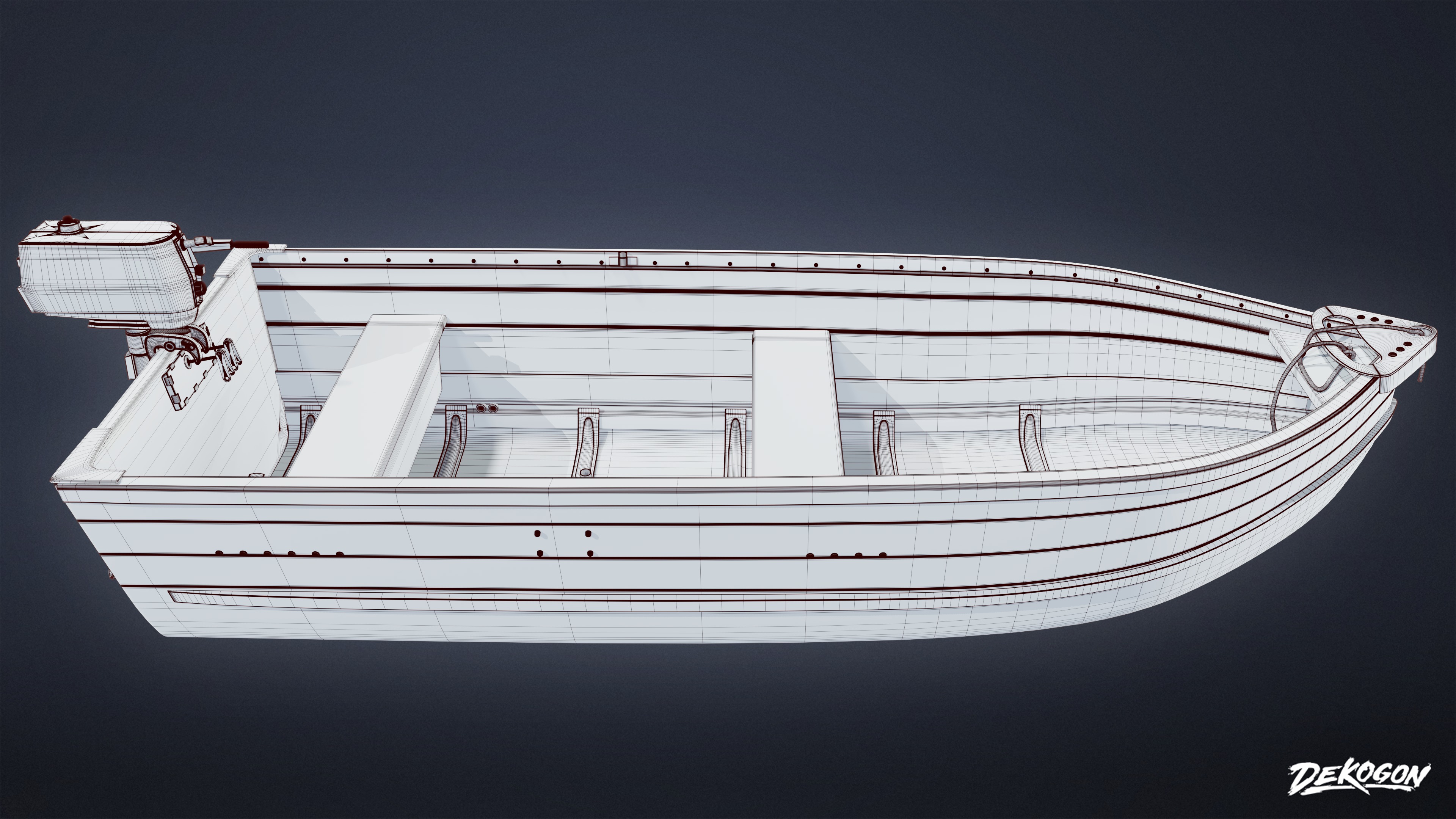 BOATYARD - Boat 21 - LOW POLY AND NANITE Low-poly 3D model_8