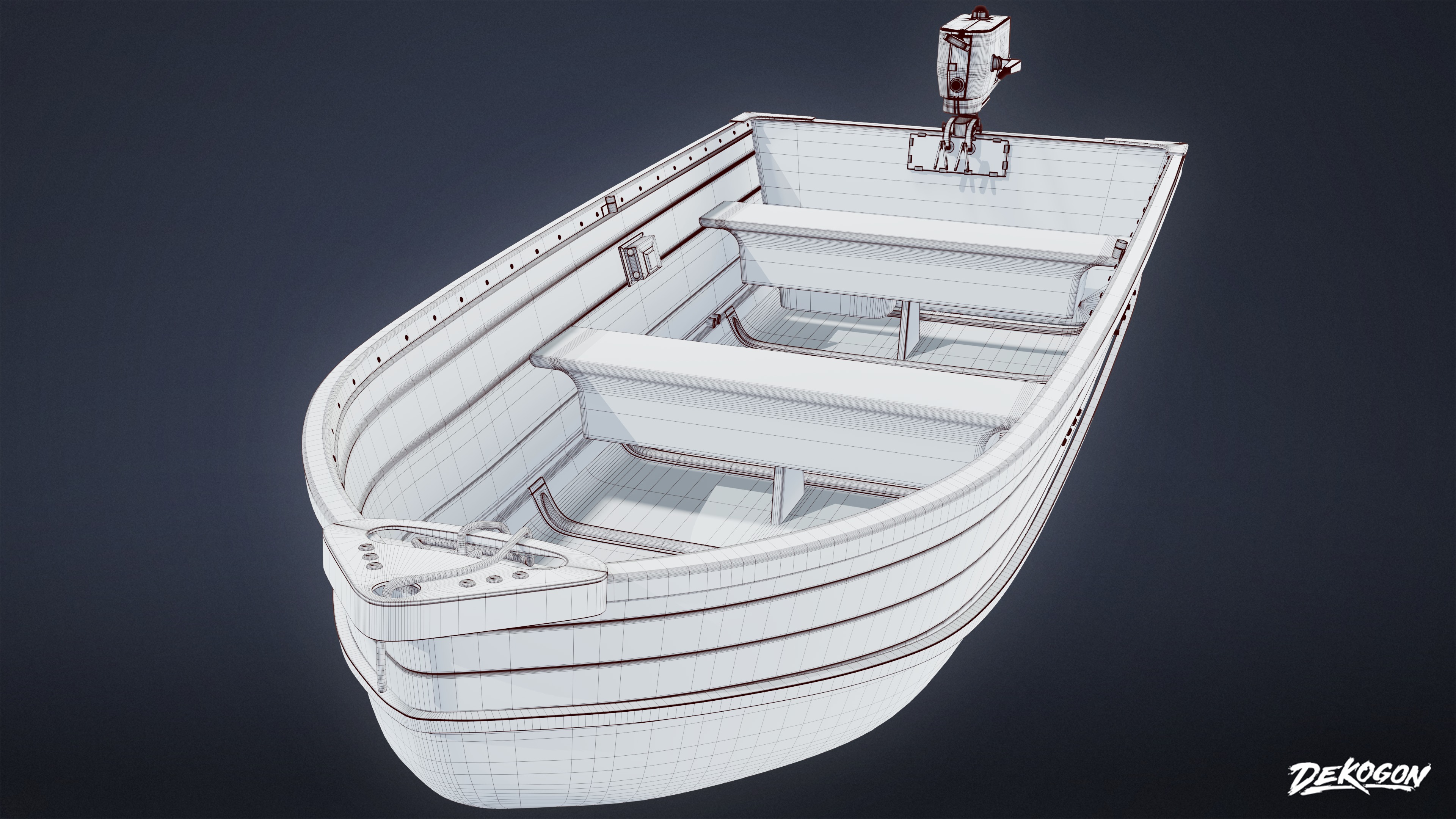 BOATYARD - Boat 21 - LOW POLY AND NANITE Low-poly 3D model_9