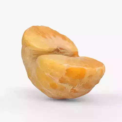 Photorealistic 3D scan of half a tangerine mandarin