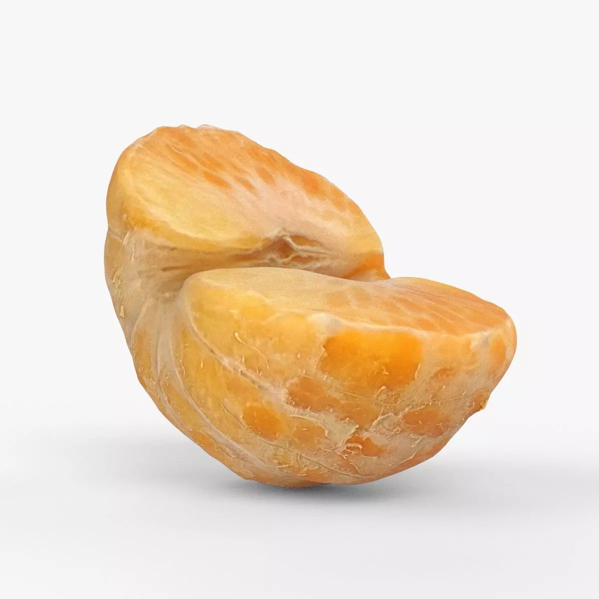 Photorealistic 3D scan of half a tangerine mandarin Low-poly 3D model
