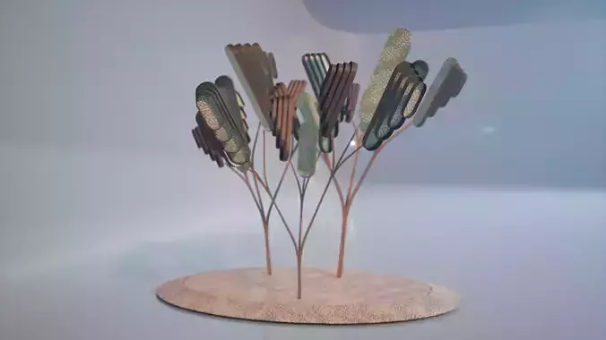 Conceptual shrub S1Av2  Low-poly 3D model