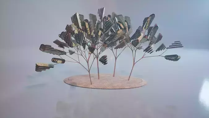 Conceptual shrub S1Av3 Free low-poly 3D model