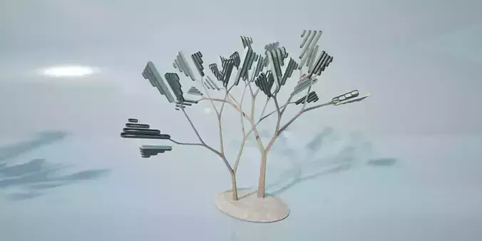 Conceptual shrub S1Av5 Low-poly 3D model