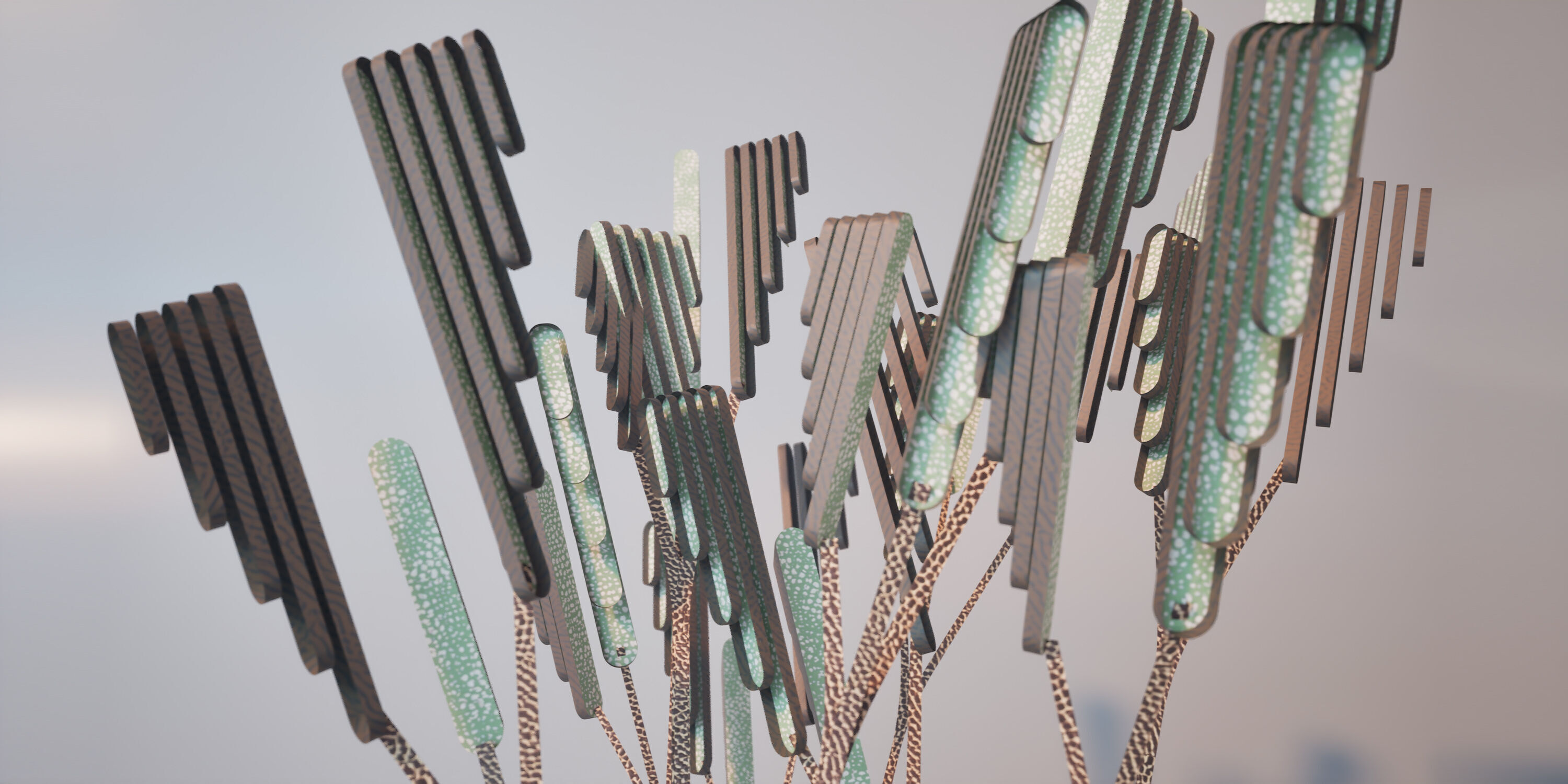 Conceptual shrub S1Av6 Low-poly 3D model_1