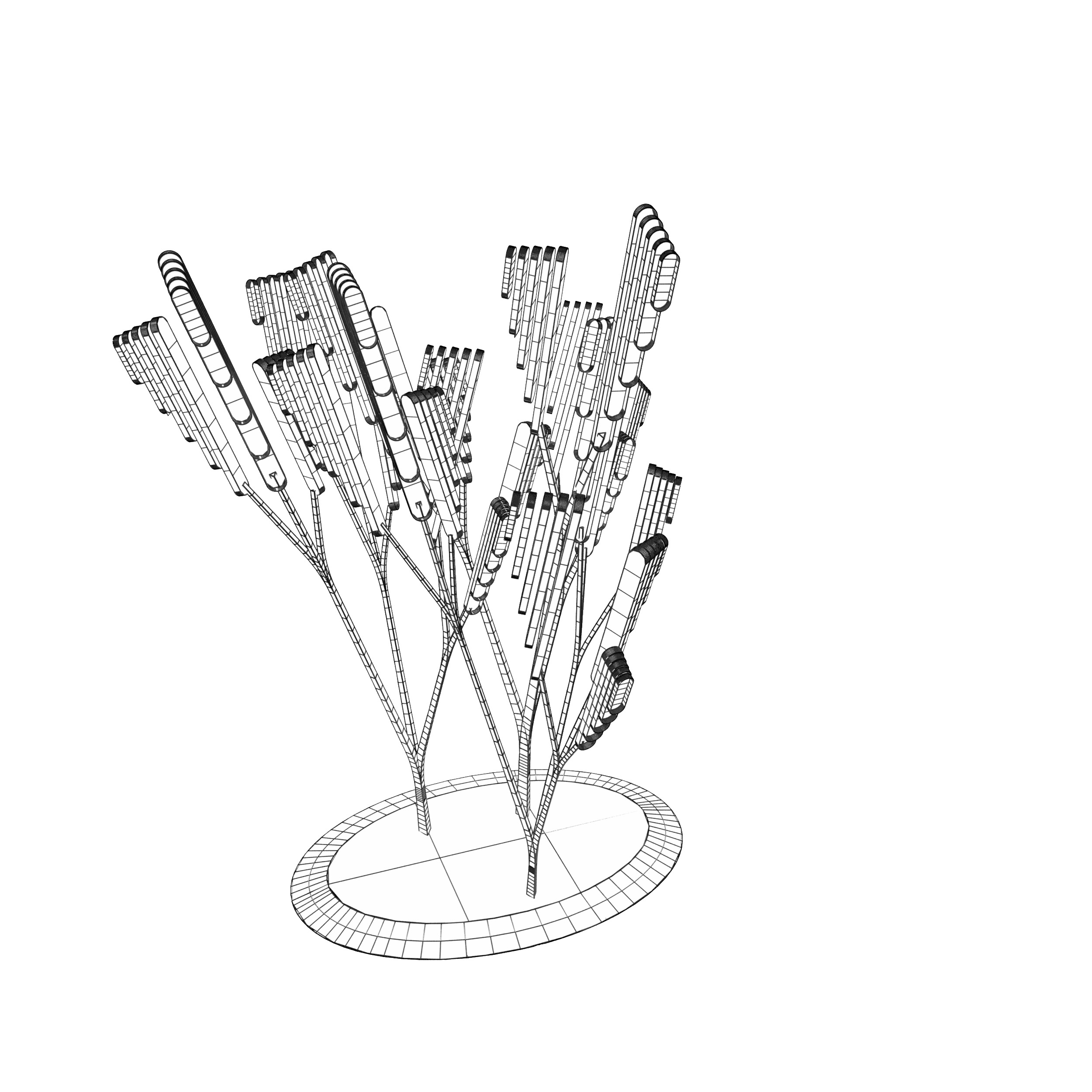 Conceptual shrub S1Av6 Low-poly 3D model_15