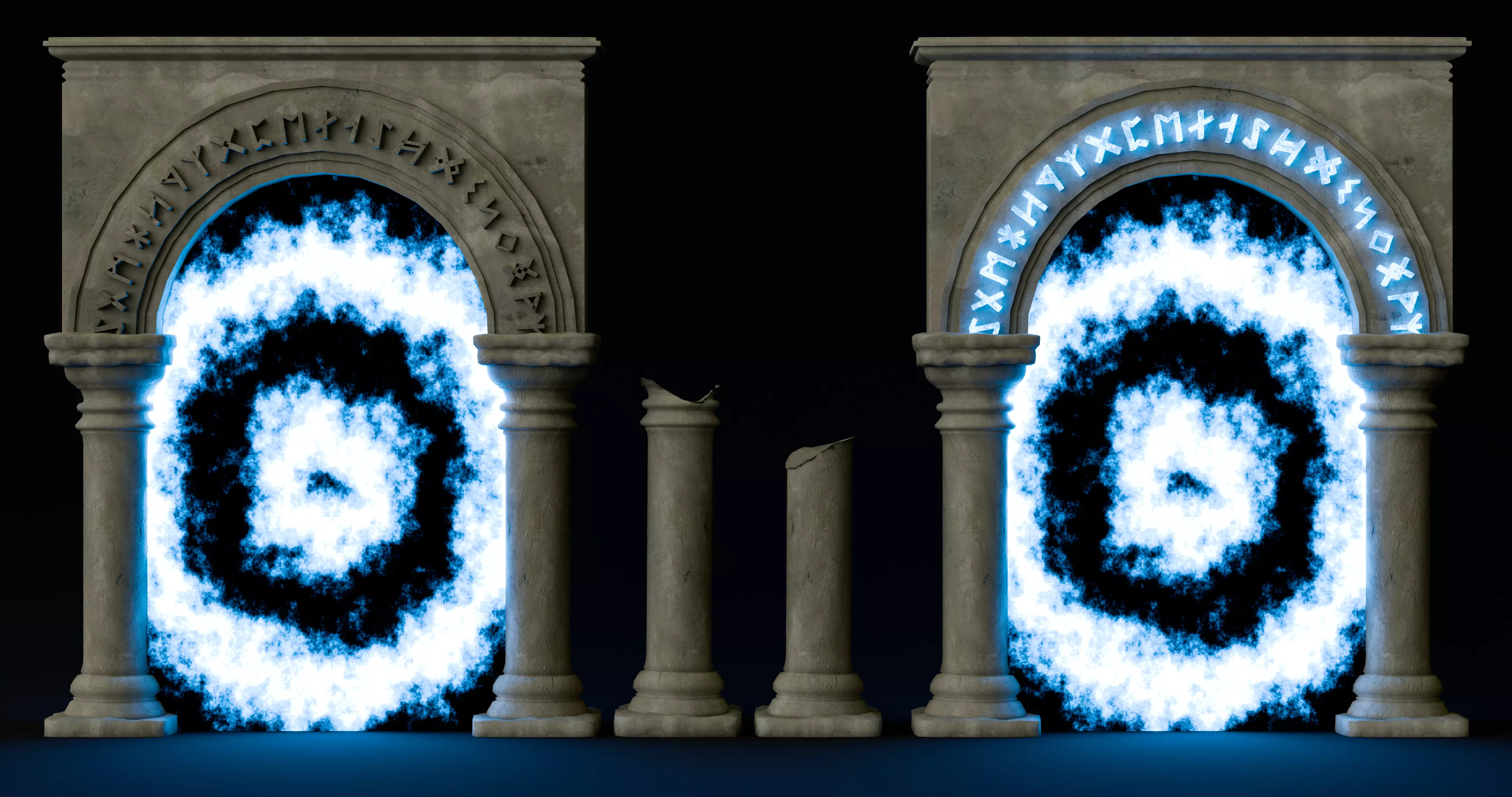 5 Ancient Magic Portals 3D model_6