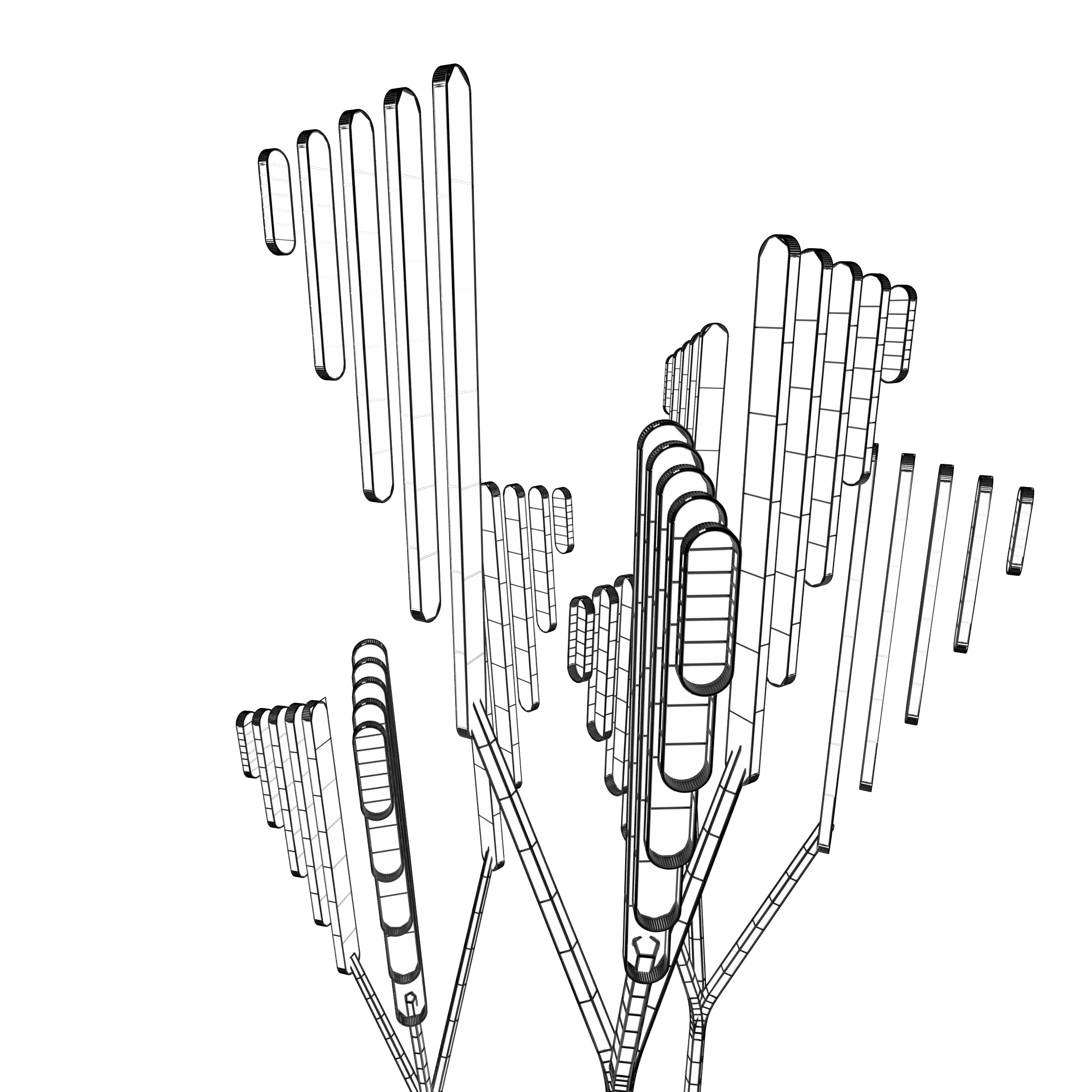 Conceptual shrub S1Av7 Low-poly 3D model_10