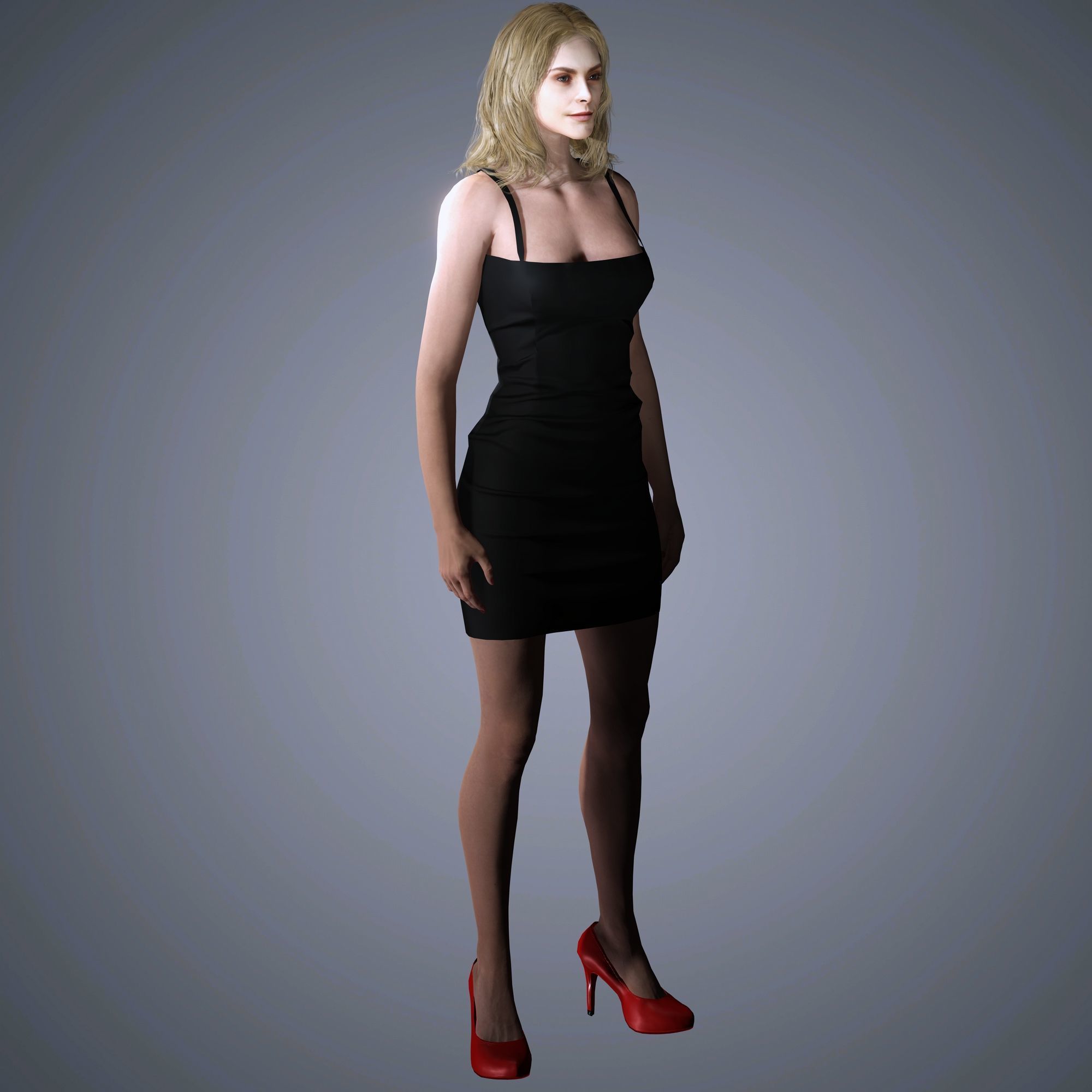 Cara Delevingne Character Low-poly 3D model_11