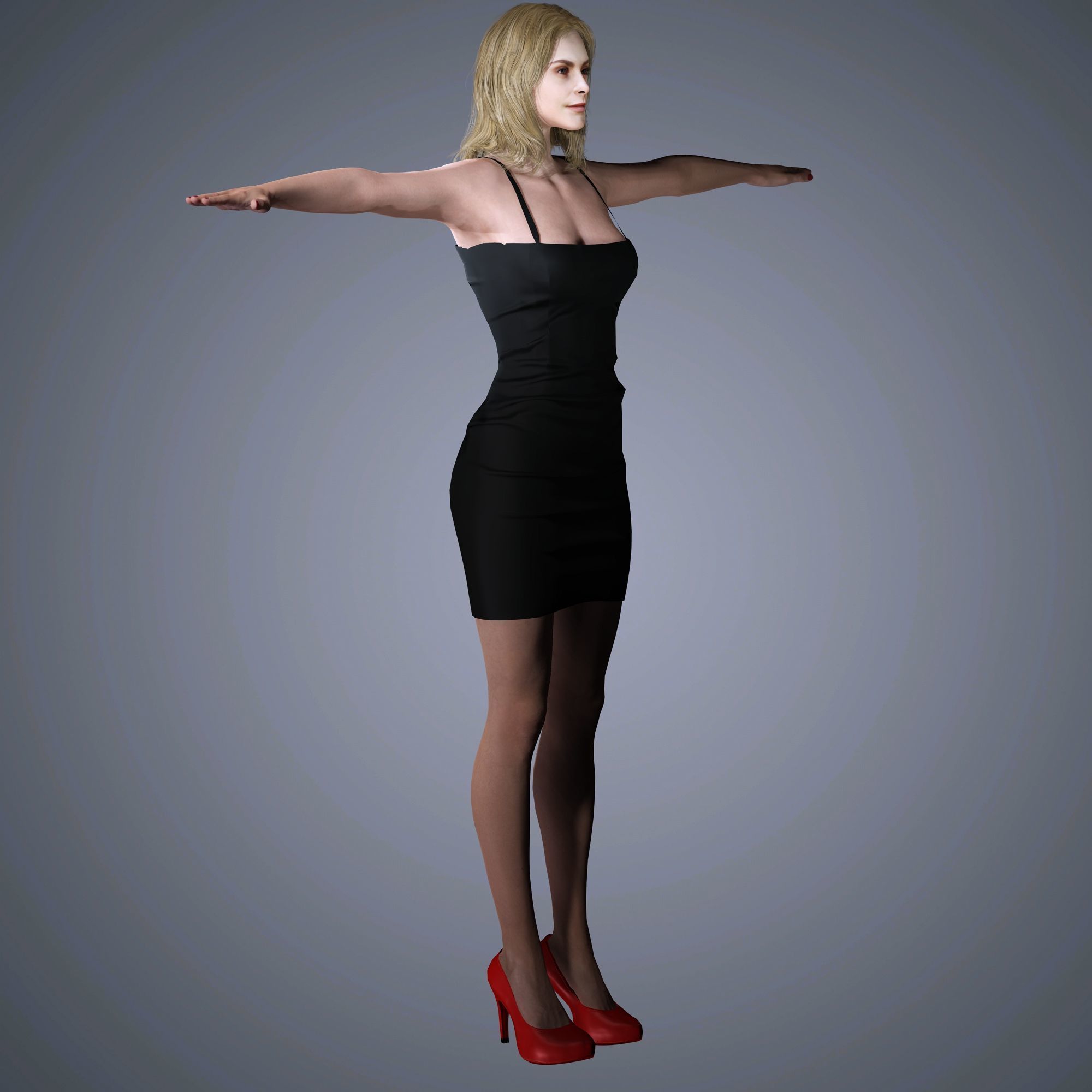 Cara Delevingne Character Low-poly 3D model_17