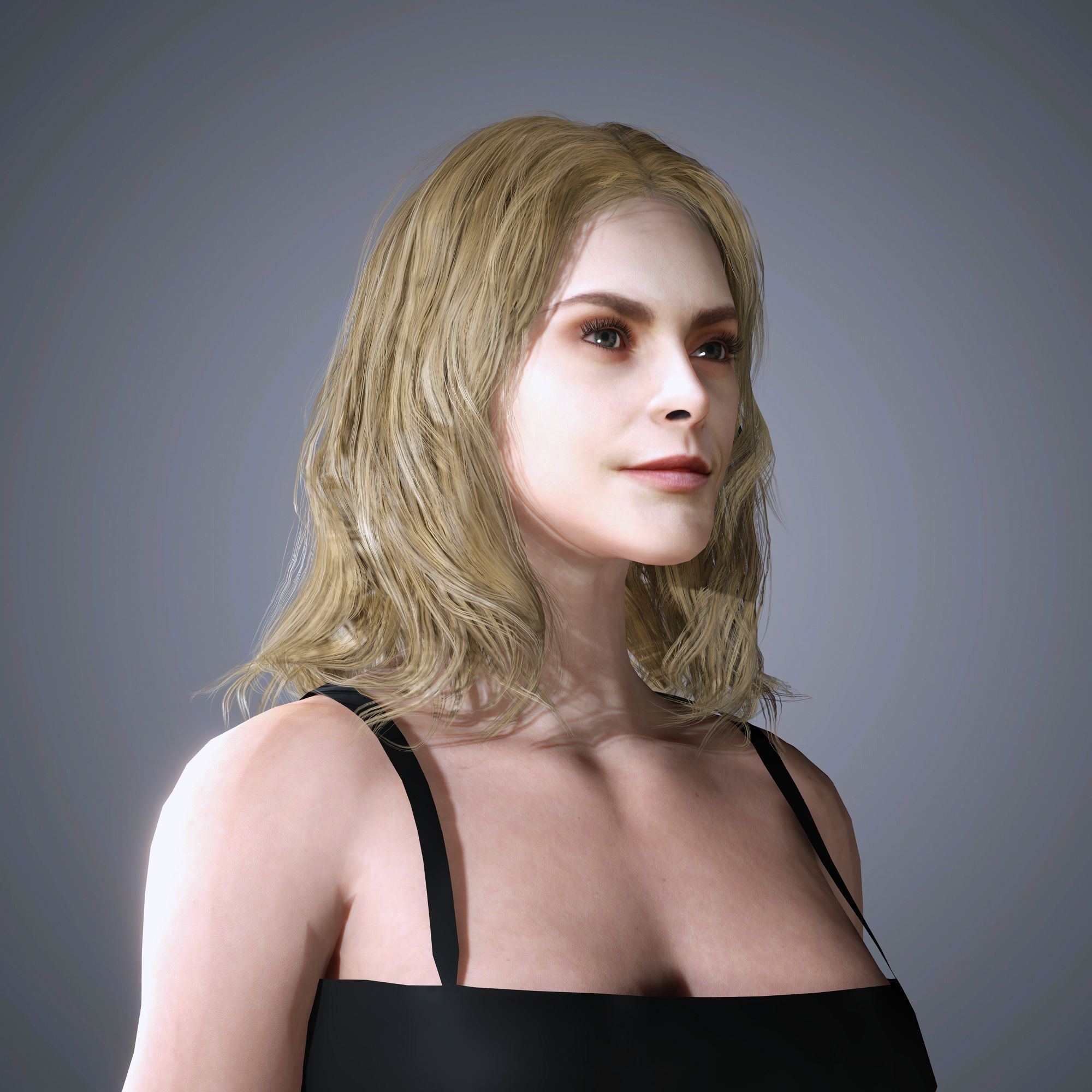 Cara Delevingne Character Low-poly 3D model_2