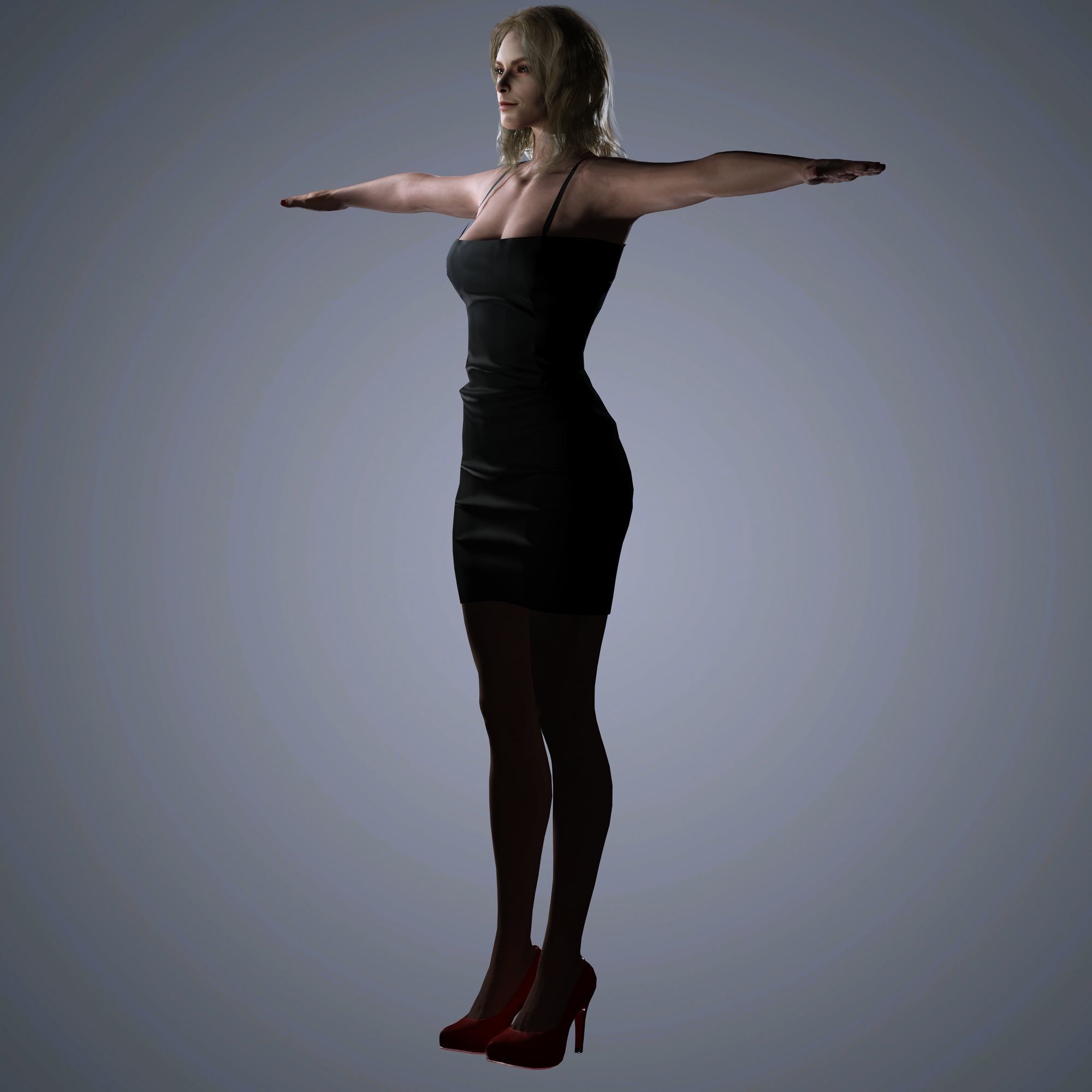 Cara Delevingne Character Low-poly 3D model_14
