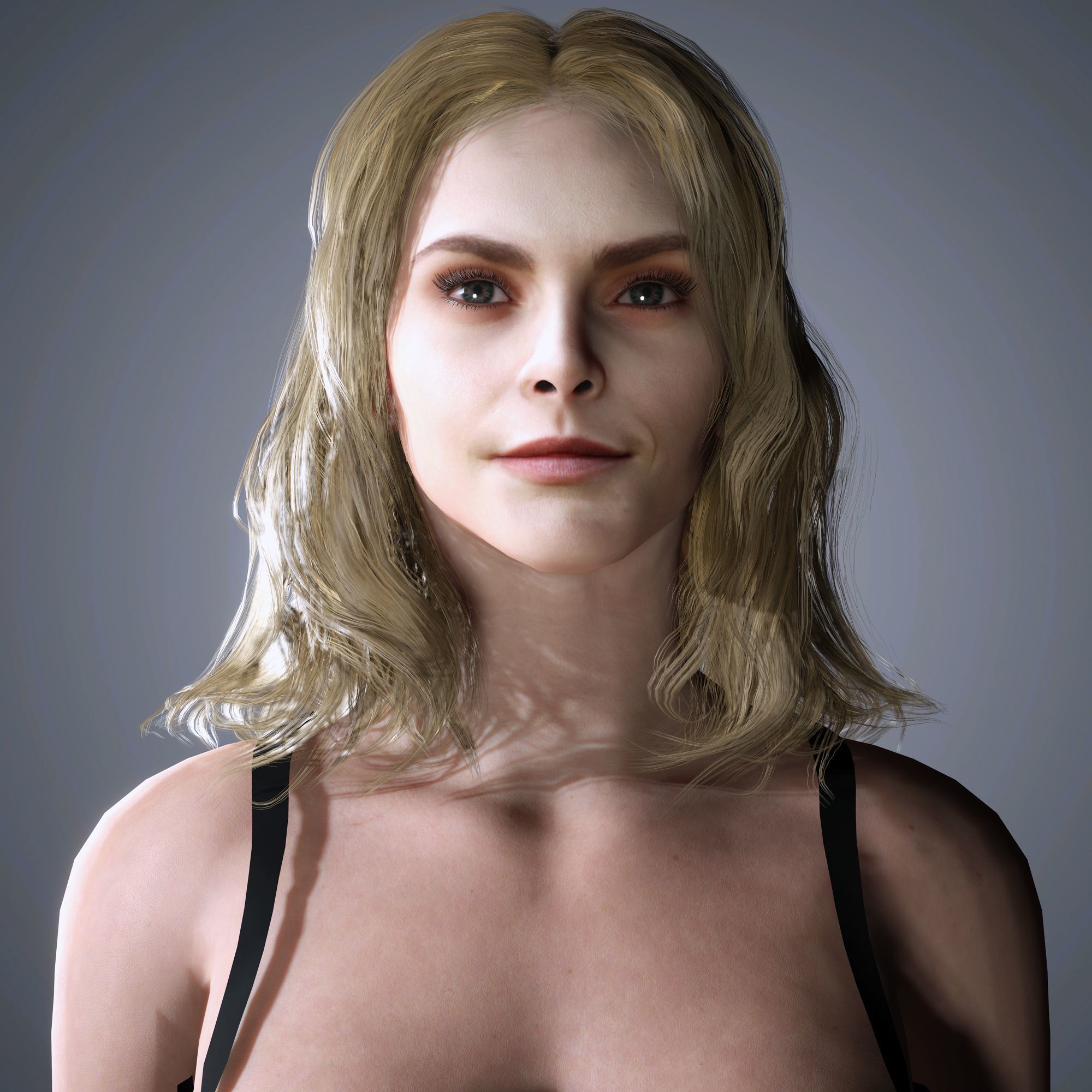 Cara Delevingne Character Low-poly 3D model_1