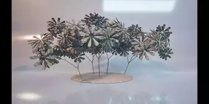 Conceptual shrub S1Bv3 Low-poly 3D model
