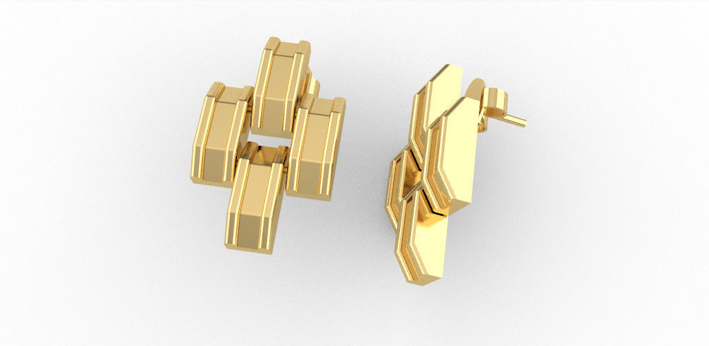 Articulated Earrings 3D print model_1