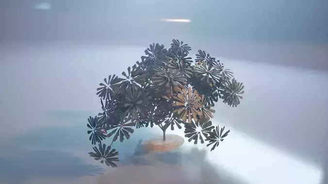Conceptual shrub S1Bv4 Low-poly 3D model