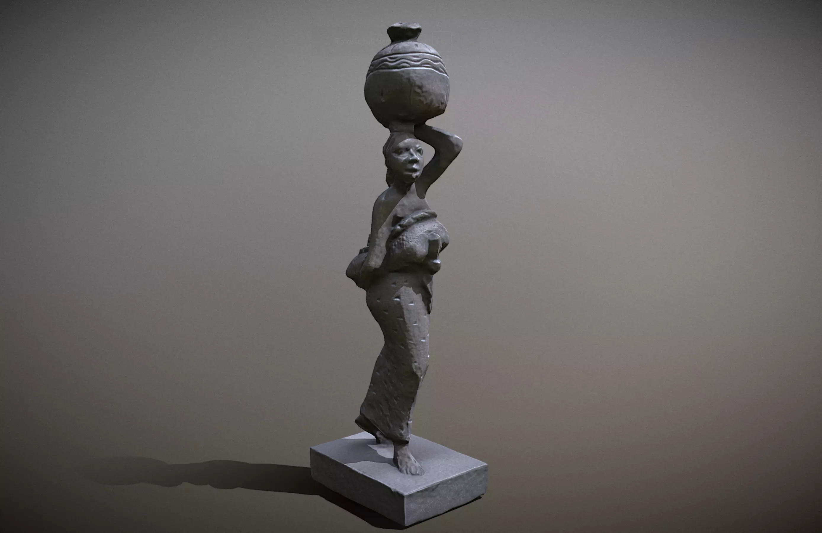 Woman Power Low-poly 3D model_0