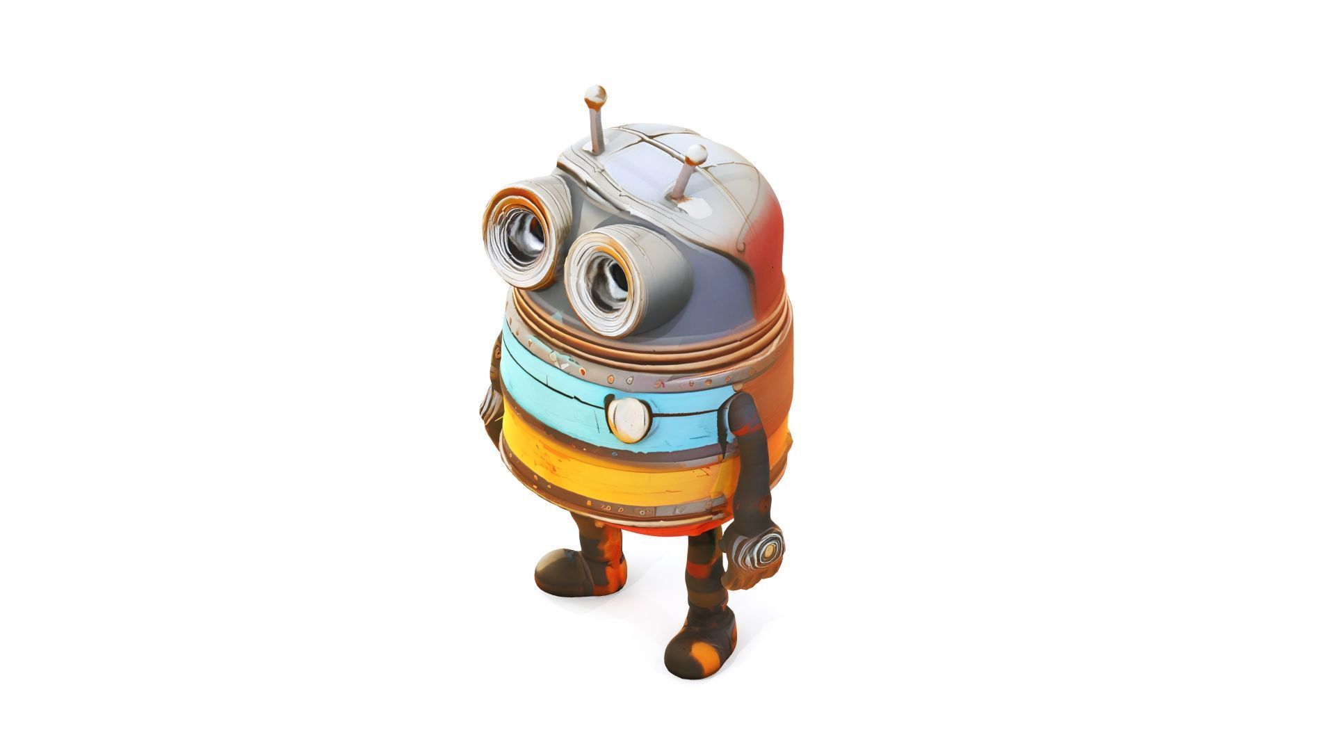Mini Robot 3D Model Low-poly 3D model_7