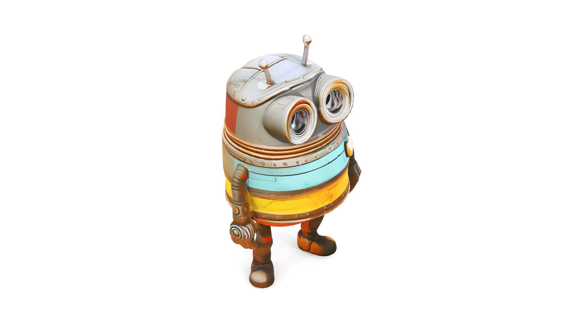 Mini Robot 3D Model Low-poly 3D model_2
