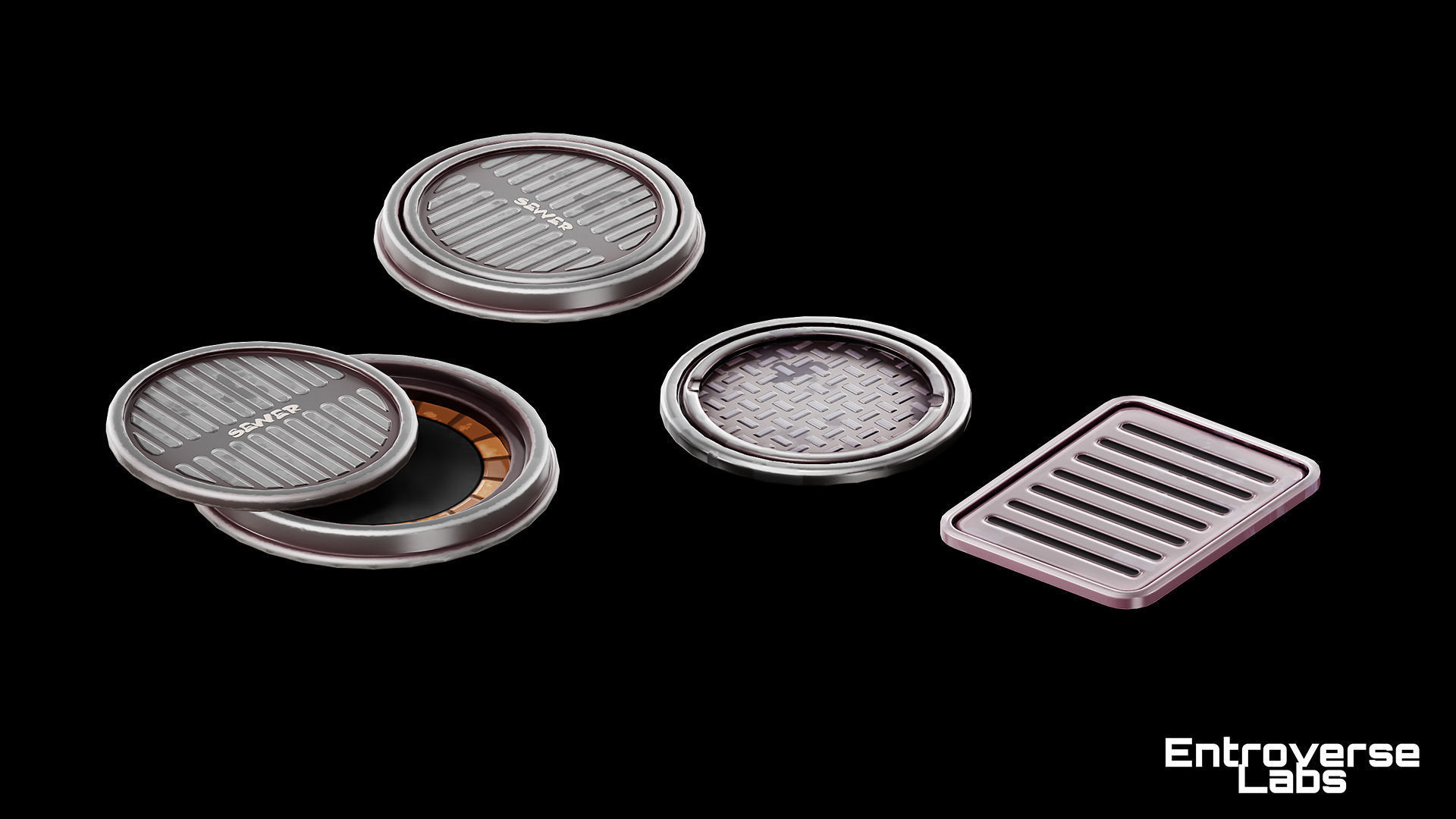 Stylized Street NYC Props  Low-poly 3D model_8